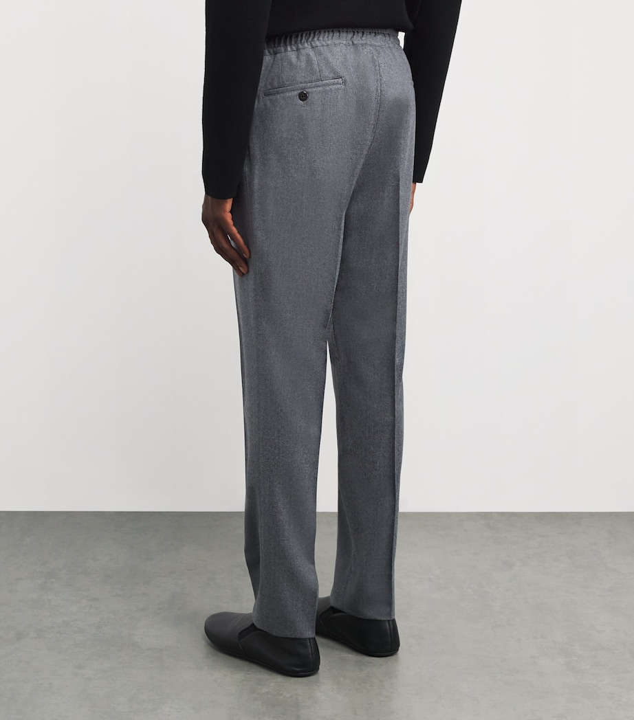 Wool Drawstring Trousers 016 GREY MELANGE Image 4