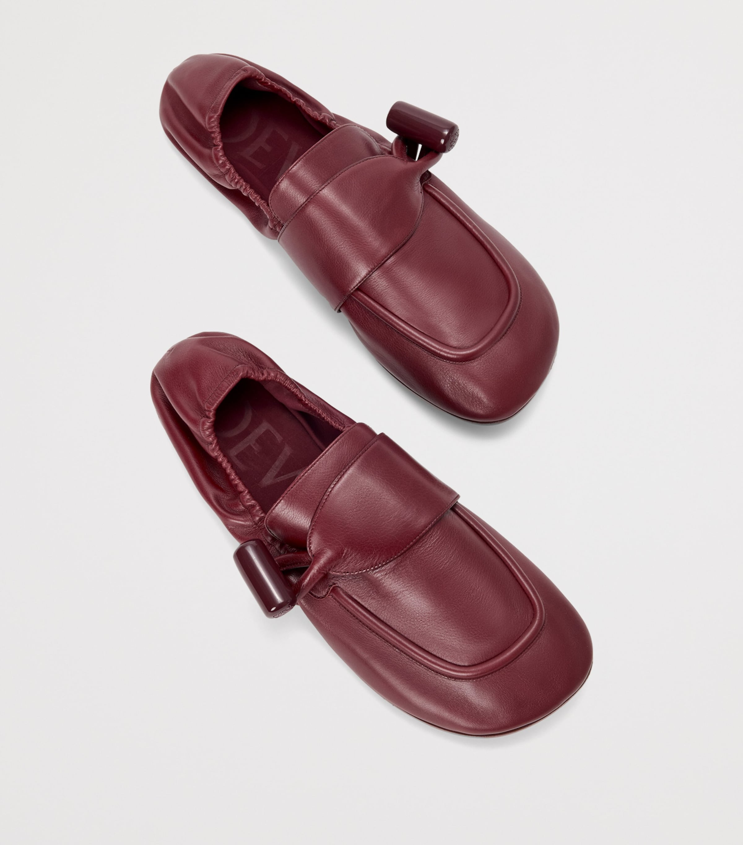 Leather Toggle Loafers BURNT RED Image 3