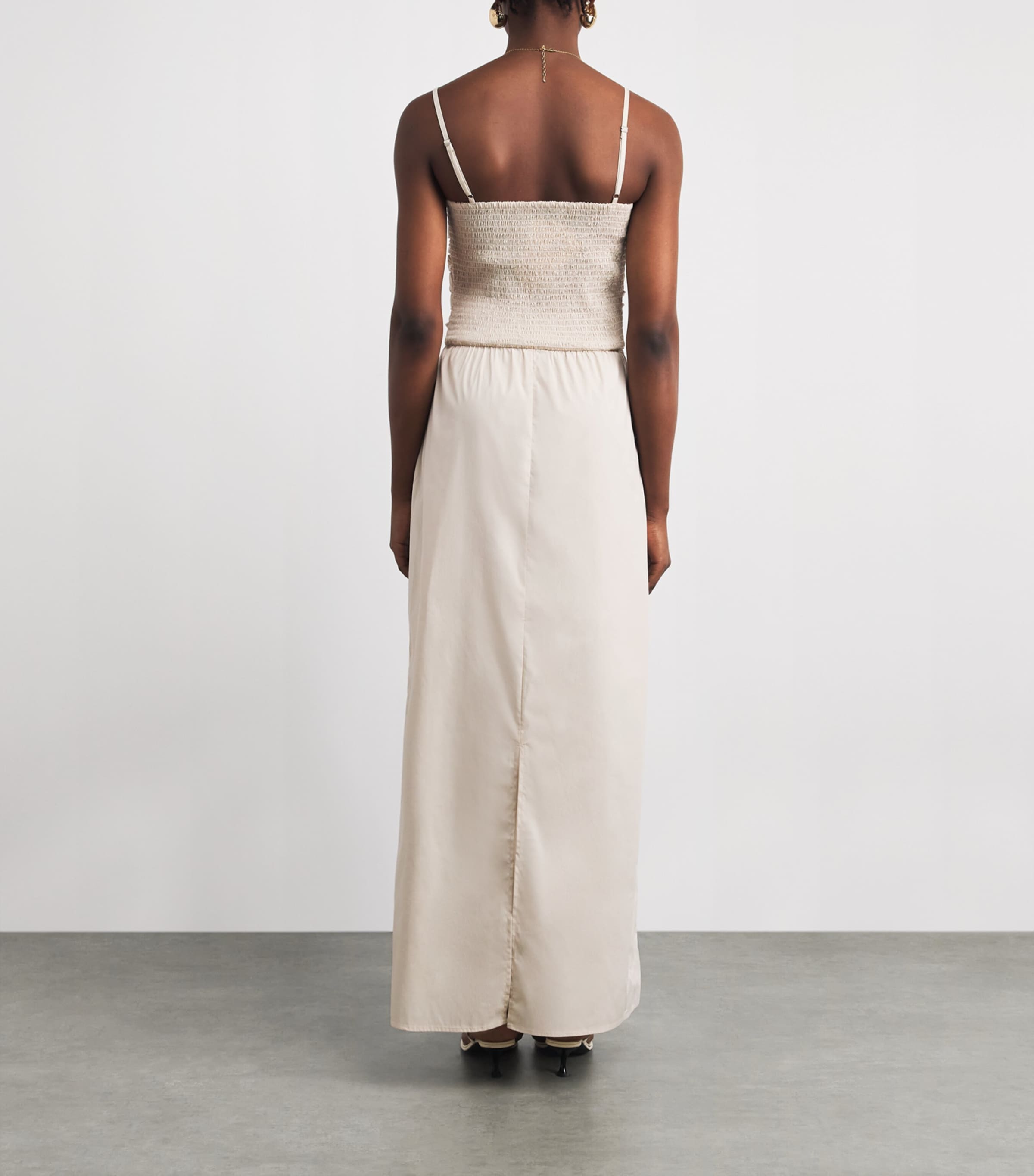 Stylein Womens Cotton-Blend Jamila Maxi Dress Oyster Image 4