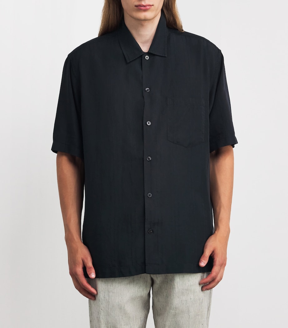 Lyocell Vertical-Stitch Shirt BLACK CLR000021 Image 3