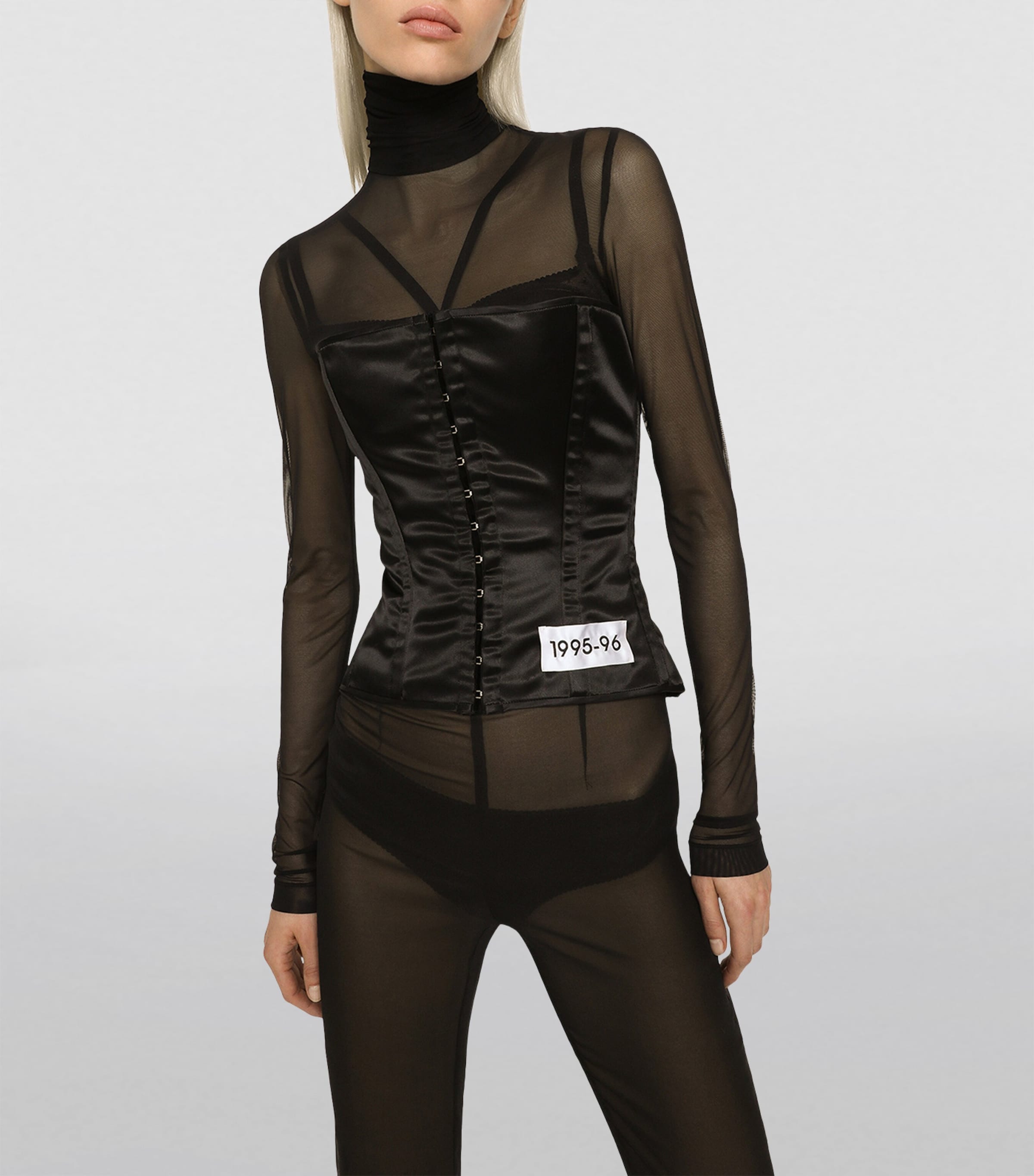 Satin Corset Top N0000-BLACK Image 3