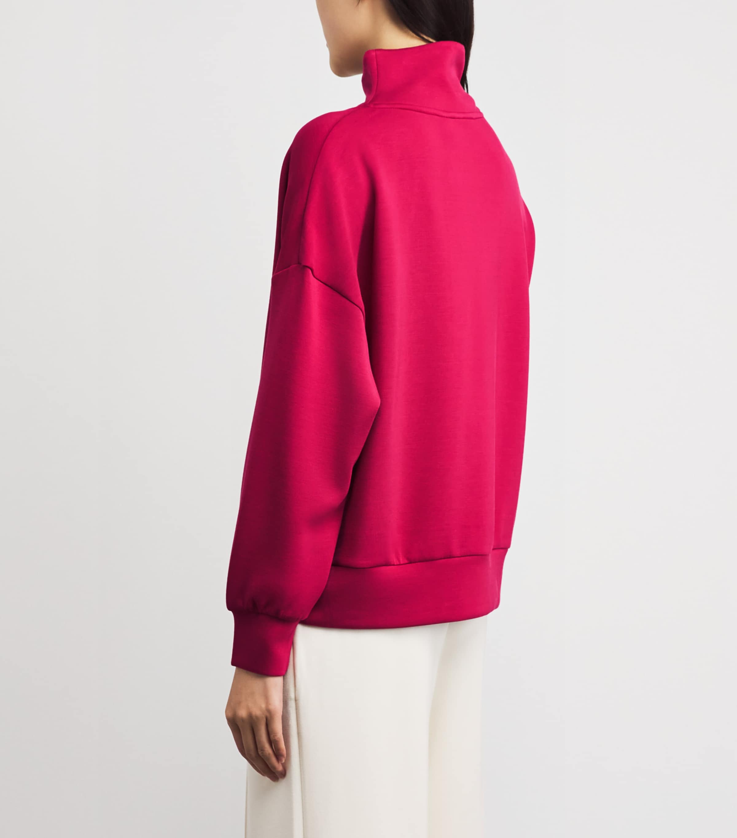 Varley Womens DoubleSoft Hawley Half-Zip Sweatshirt Rich Raspberry Image 5
