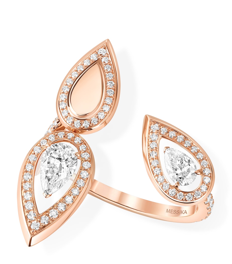 Messika Fiery Rose Gold and Diamond Trio Ring Pink Gold Image 1