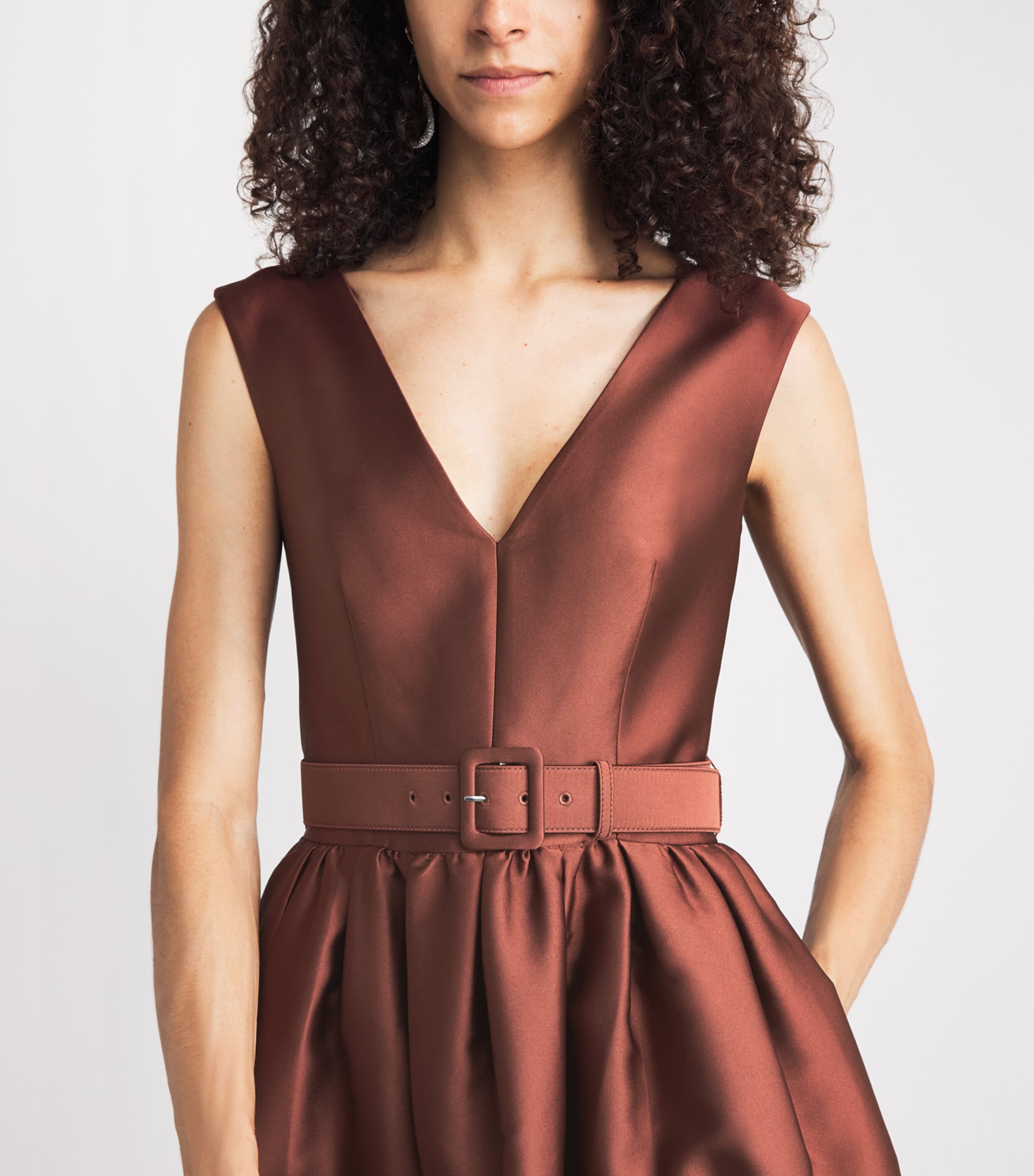 Roland Mouret Womens Taffeta Midi Dress Coco Image 3