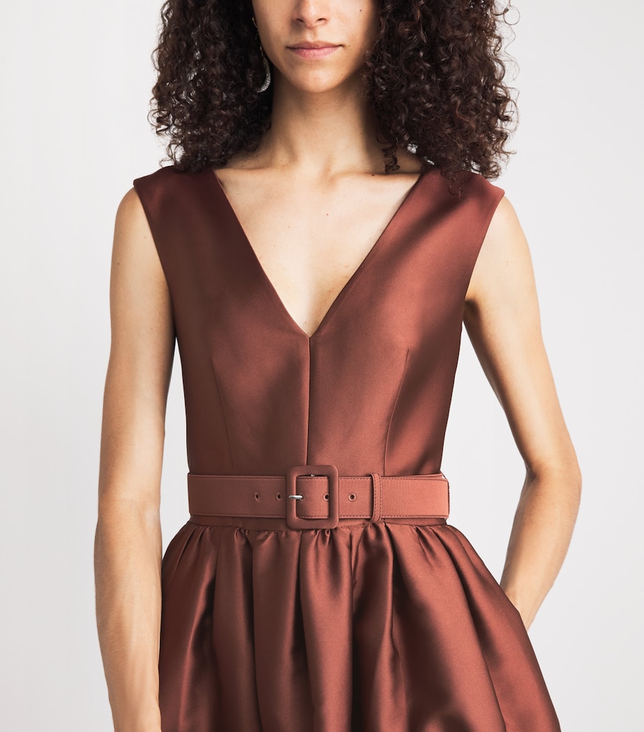Roland Mouret Womens Taffeta Midi Dress Coco Image 3