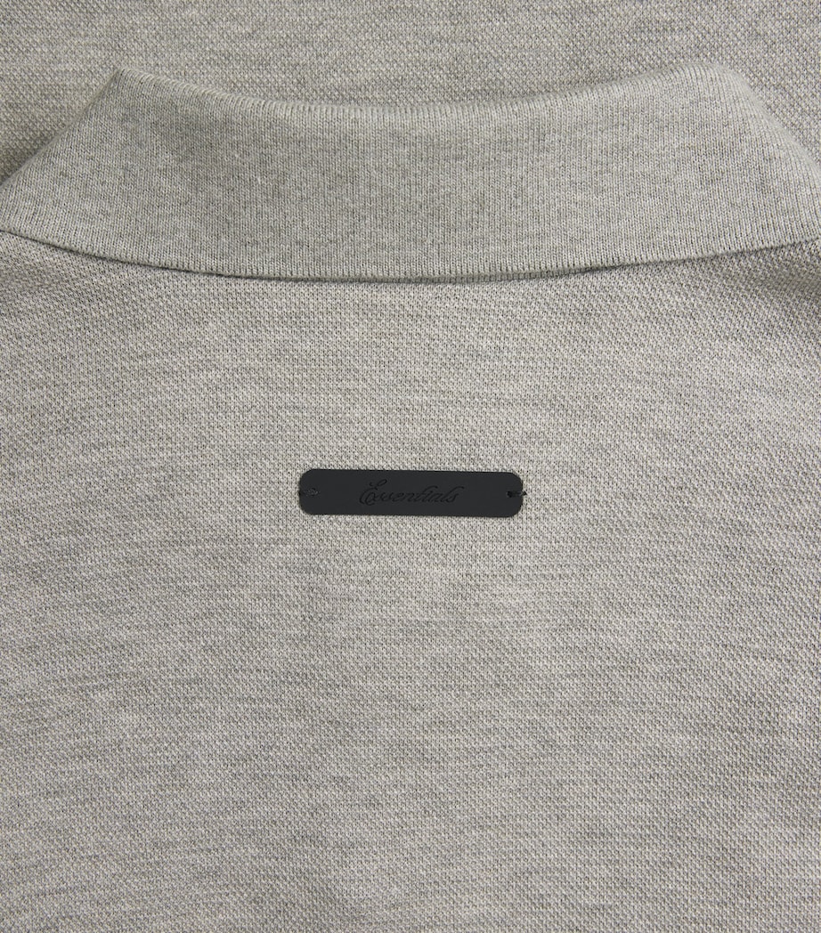 FEAR OF GOD ESSENTIALS Mens Cotton-Blend Signature Polo Shirt Concrete Heather Image 6