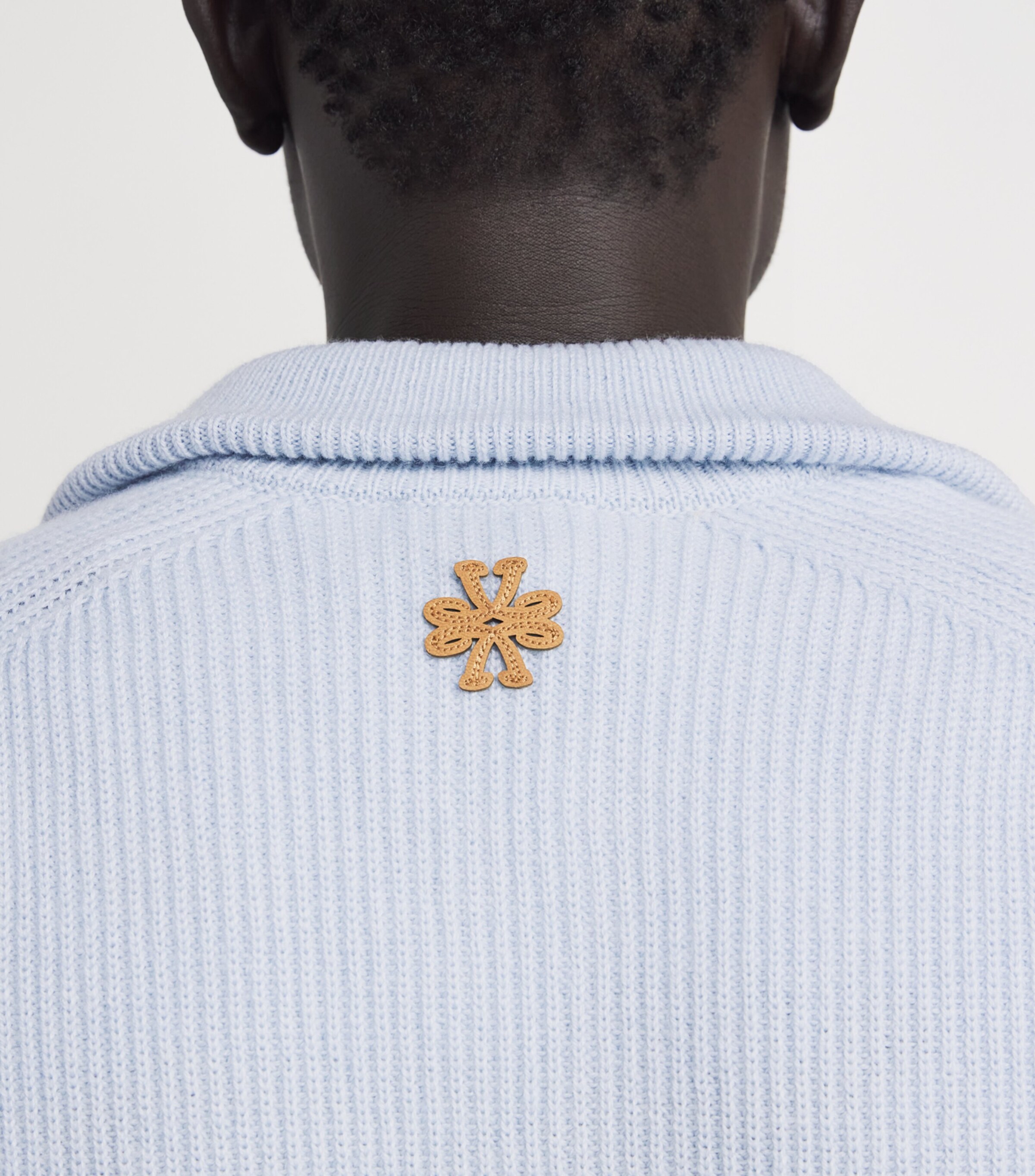 JACOB COHËN Mens Cashmere Funnel-Neck Sweater Azure Image 3