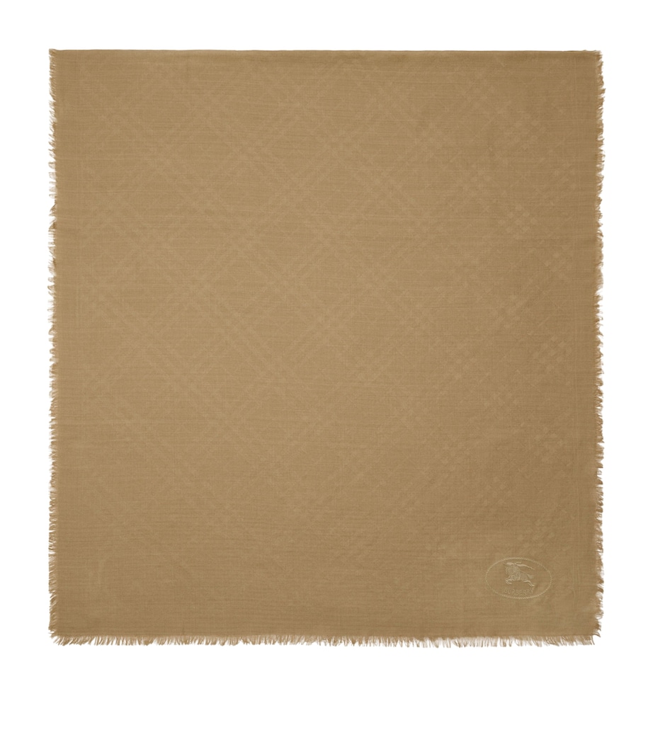 Wool Wide Check Scarf SAND Image 1
