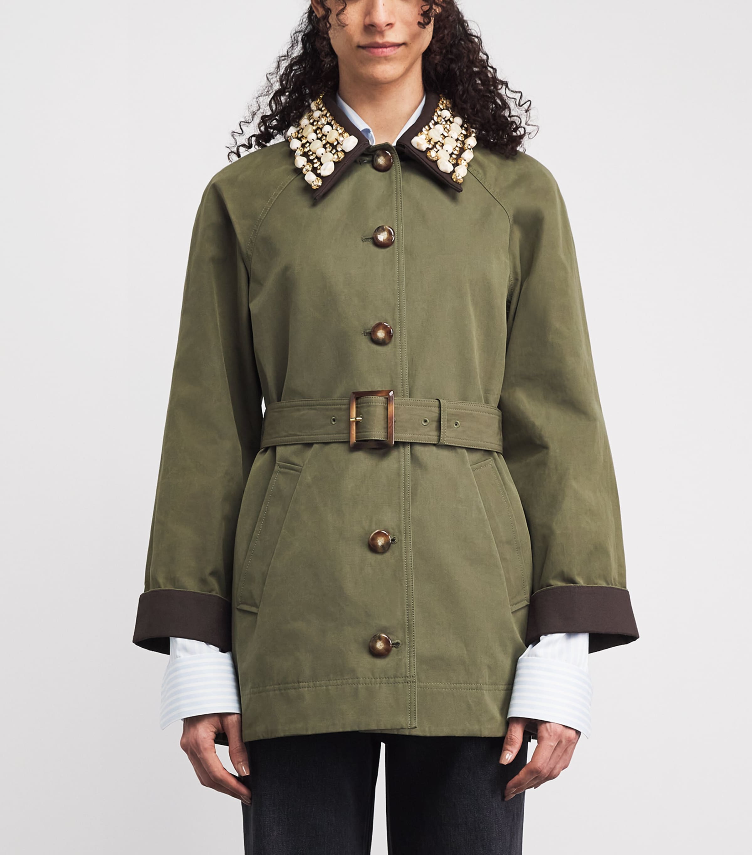 Veronica Beard Womens Water-Resistant Langham Dickey Coat Stone Army Image 4