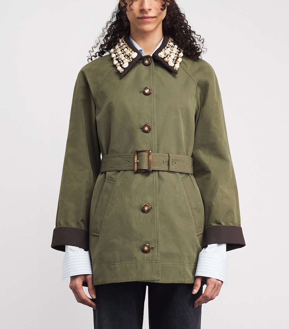 Veronica Beard Womens Water-Resistant Langham Dickey Coat Stone Army Image 4