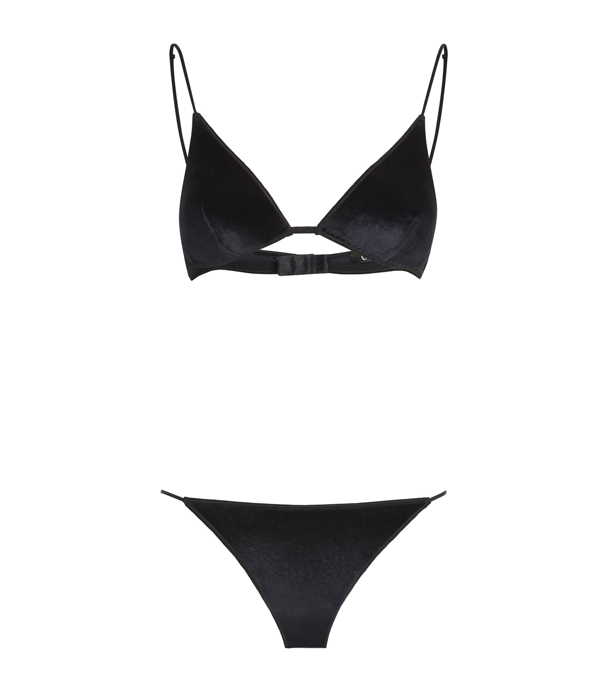 OSEREE VELVET TRIANGLE BRA AND THONG SET