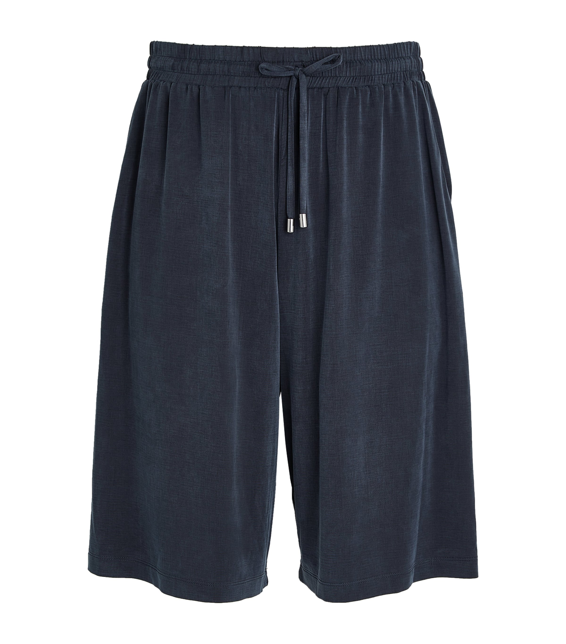 Shop Giorgio Armani Drawstring Bermuda Shorts In Blue