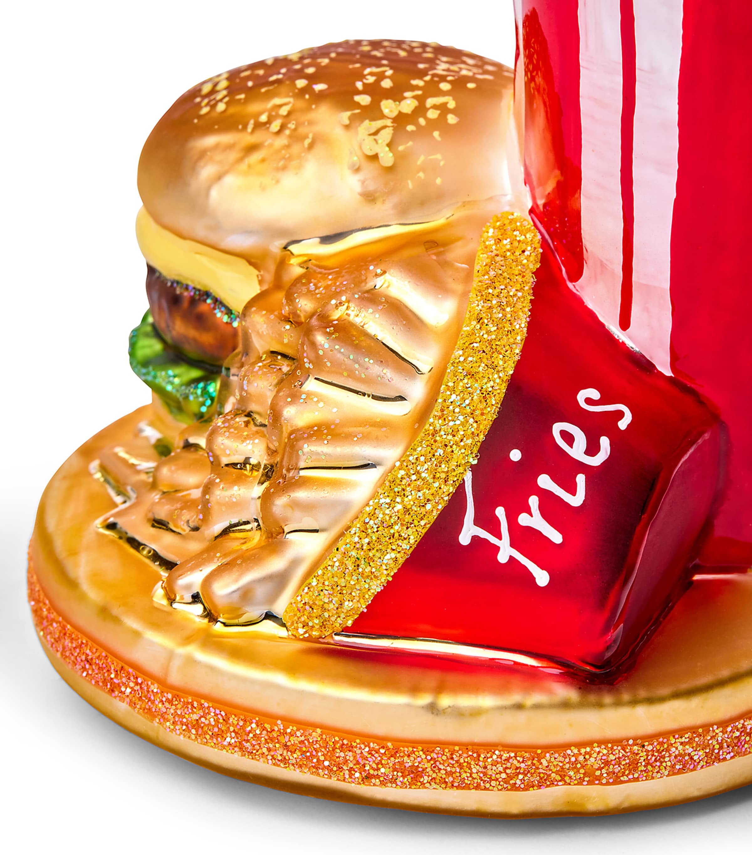 Glass Fast Food Set On Tray Tree Ornament MULTI Image 2