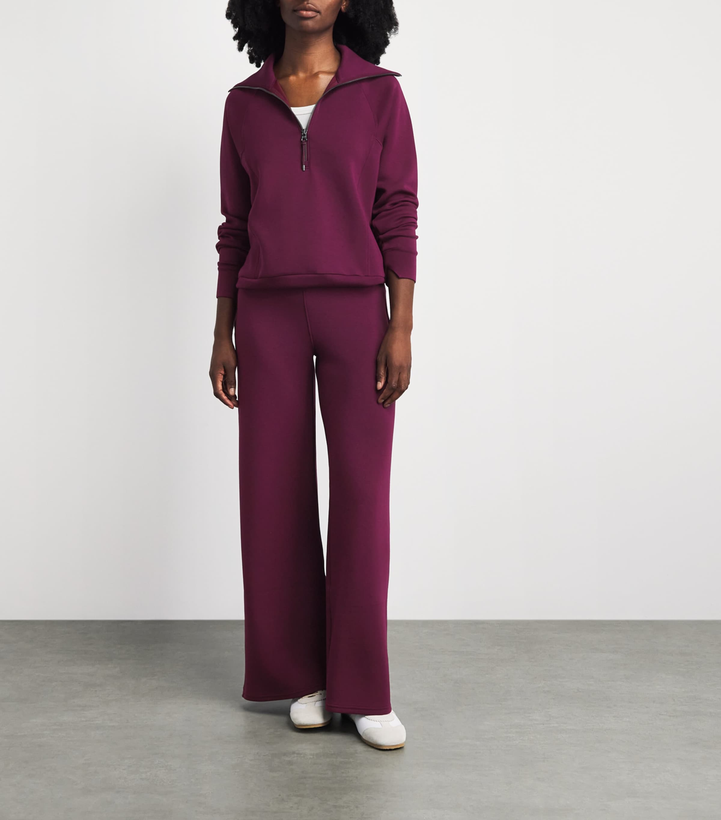 SPANX Womens SPANX AirEssentials Wide-Leg Sweatpants Plum Berry Image 2