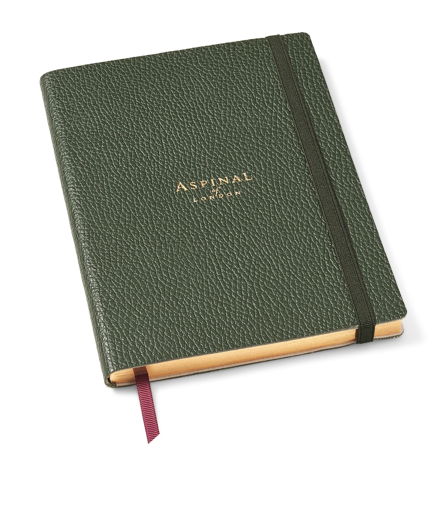 Grained Leather Bound A5 Notebook EVERGREEN Image 1