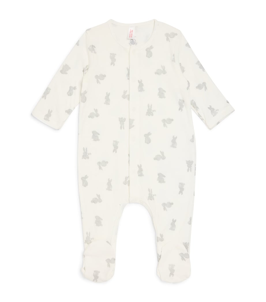 Bunny Print All-In-One (1-18 Months) 1MARSHMALLOW/GRIS Image 1