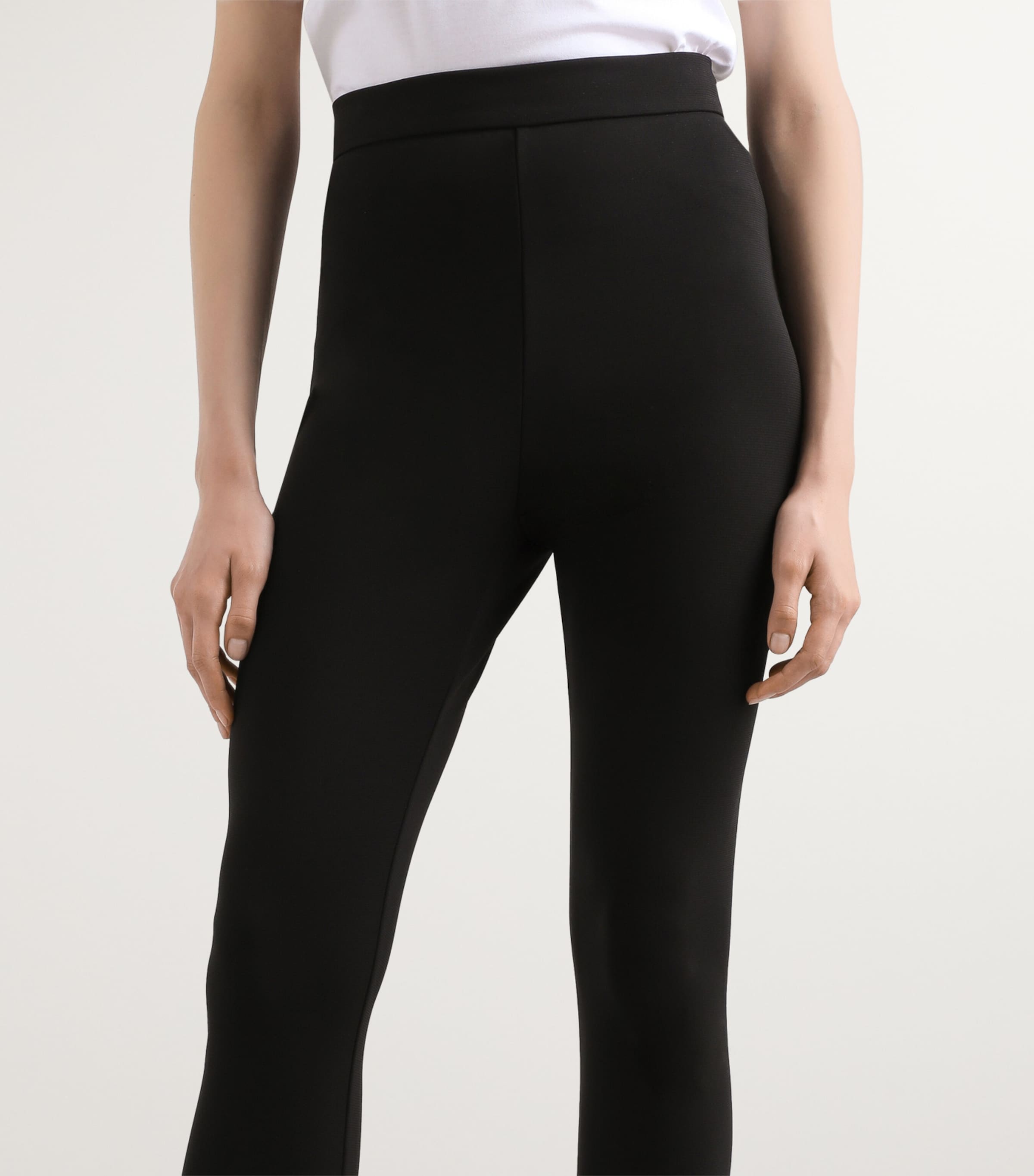 Silk Skinny Trousers N0000-BLACK Image 3