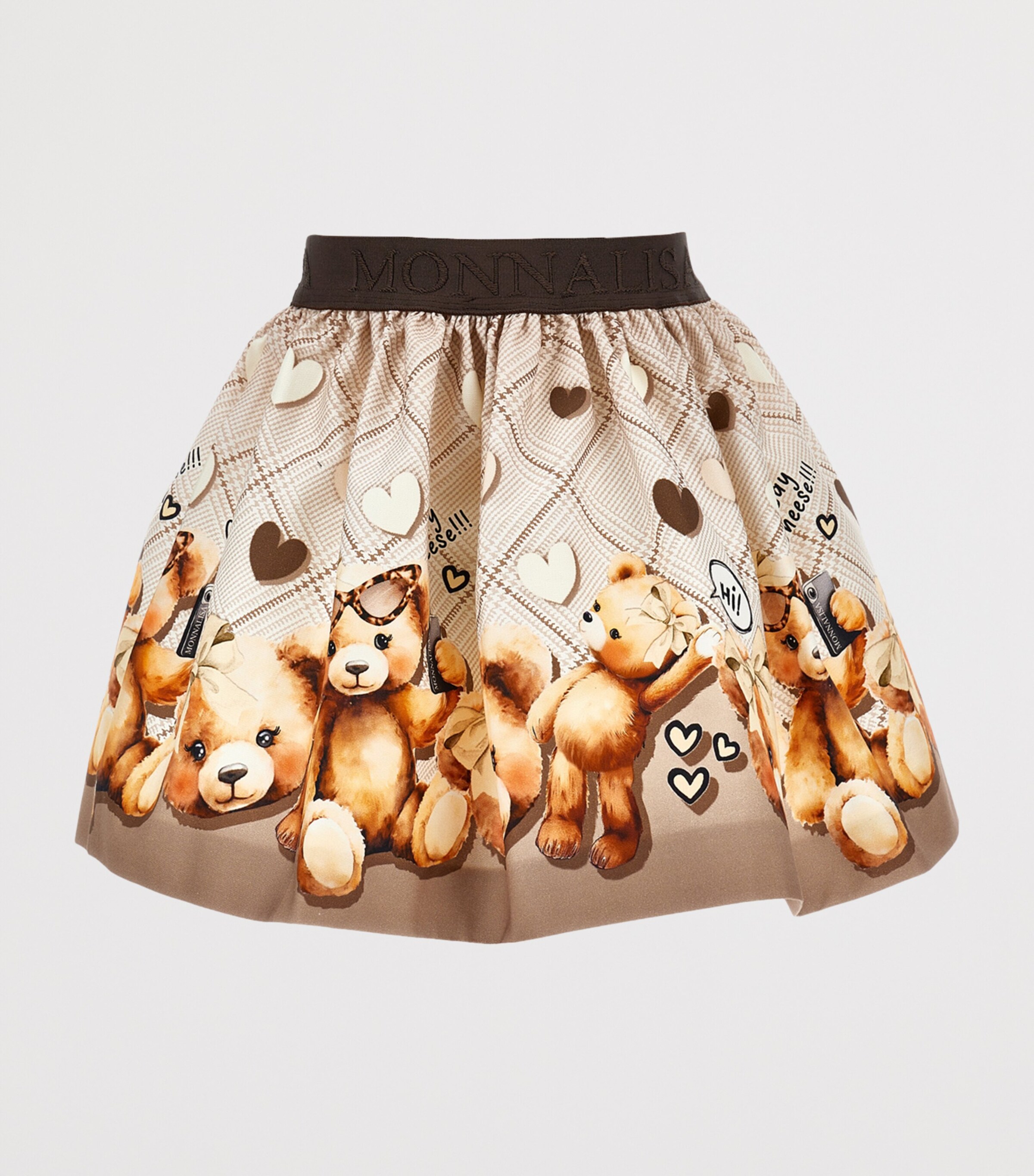 Gabardine Teddy Bear Print Skirt (2-10 Years) PANNA +MARRONE Image 2