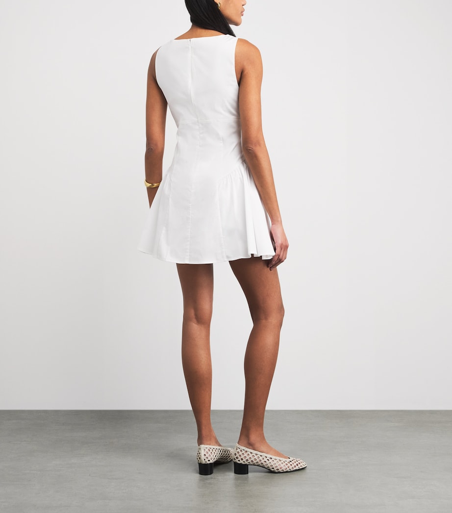 STAUD Womens Cotton-Blend Gwen Mini Dress Wht White Image 4