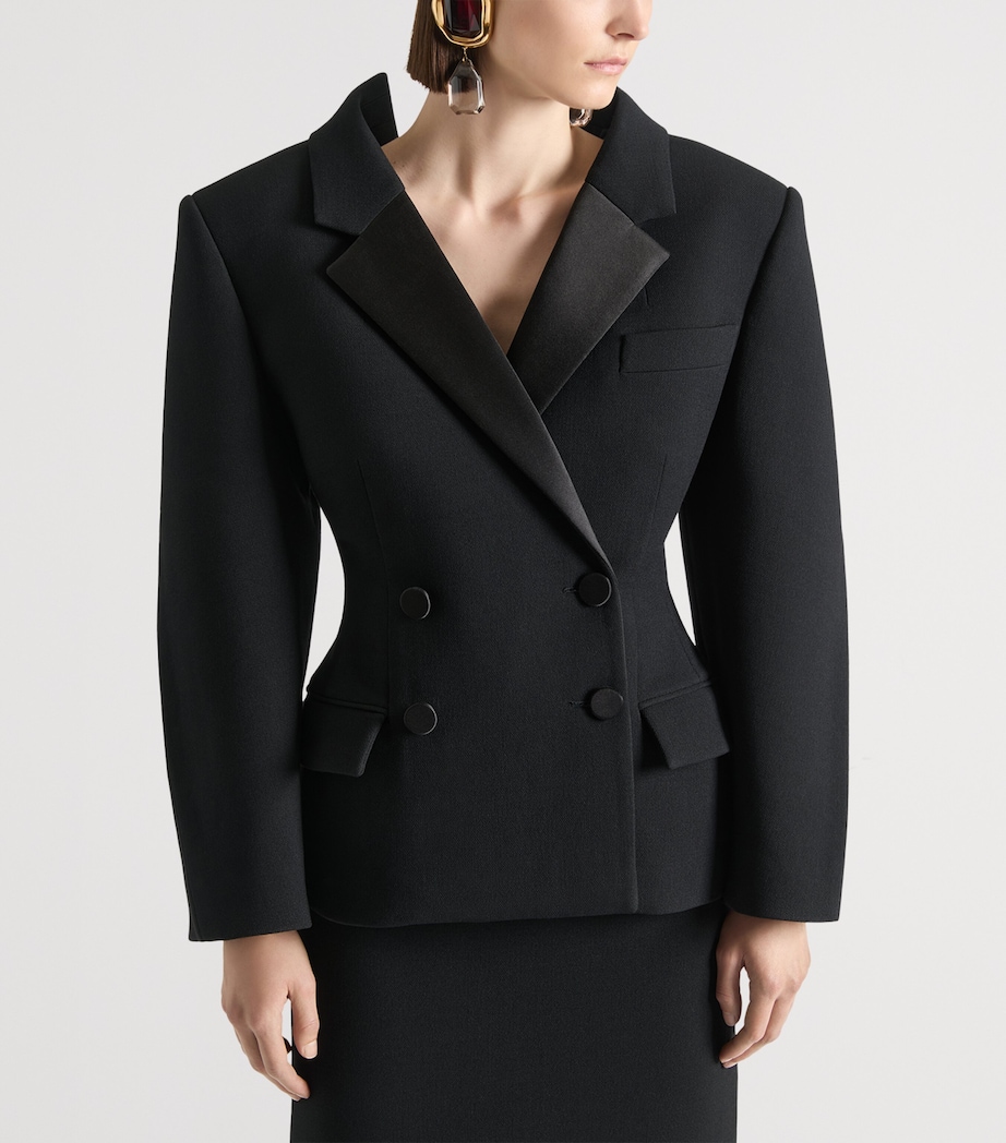 Wool-Blend Cocoon Jacket BLACK Image 4