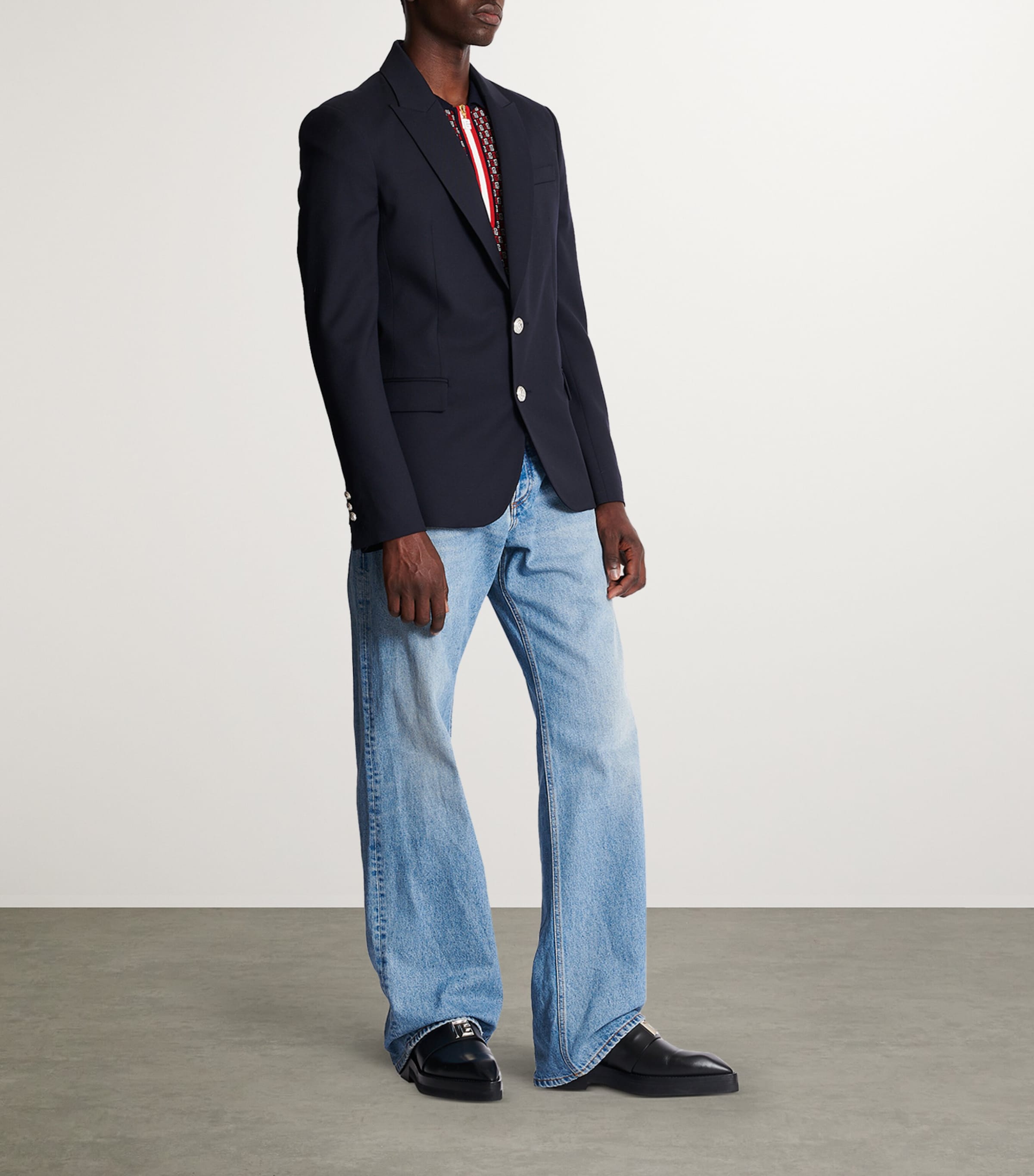 Wool Single-Breasted Blazer 6UB MARINE Image 2