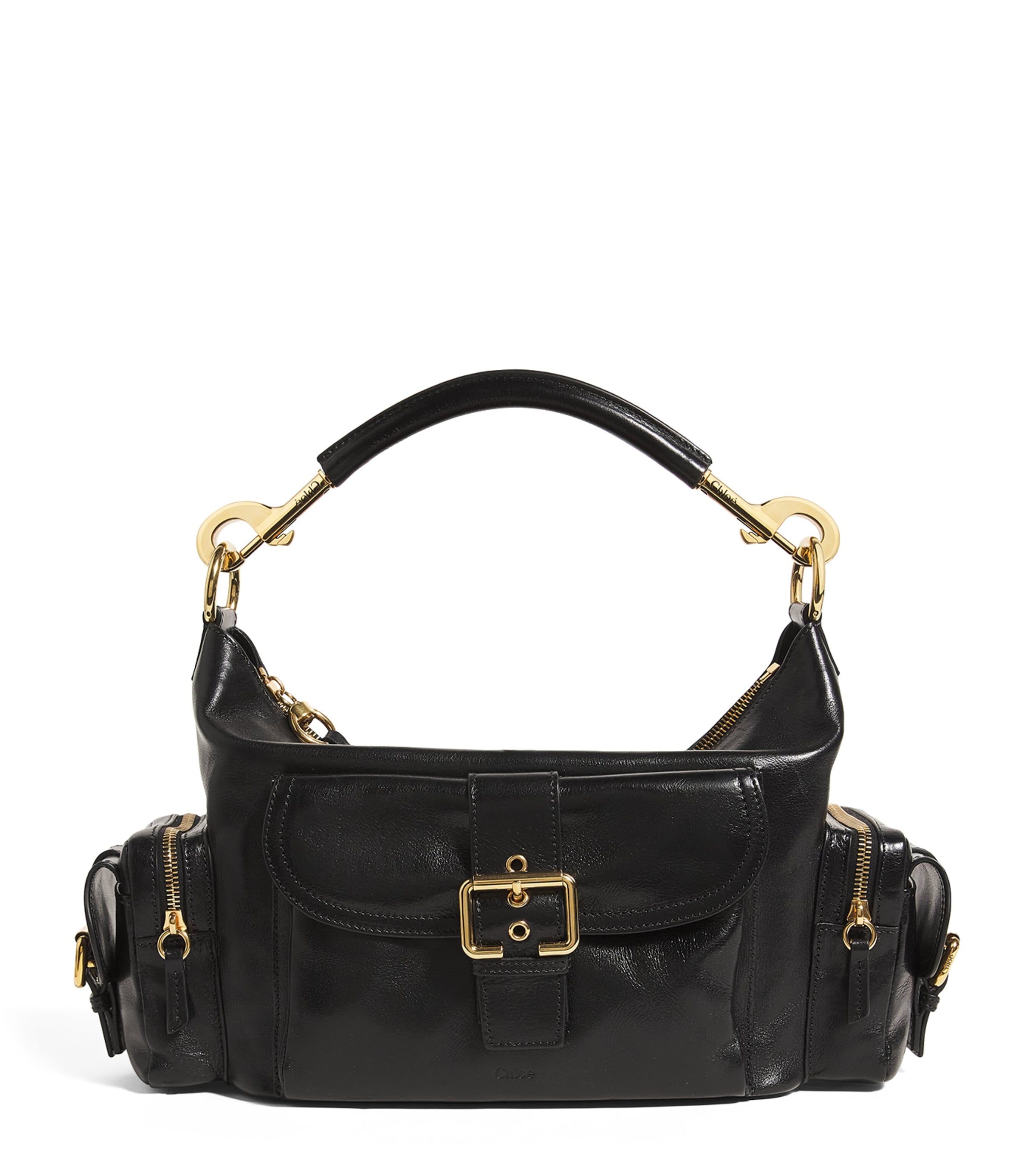 Chloé Large Leather Camera Shoulder Bag In Black