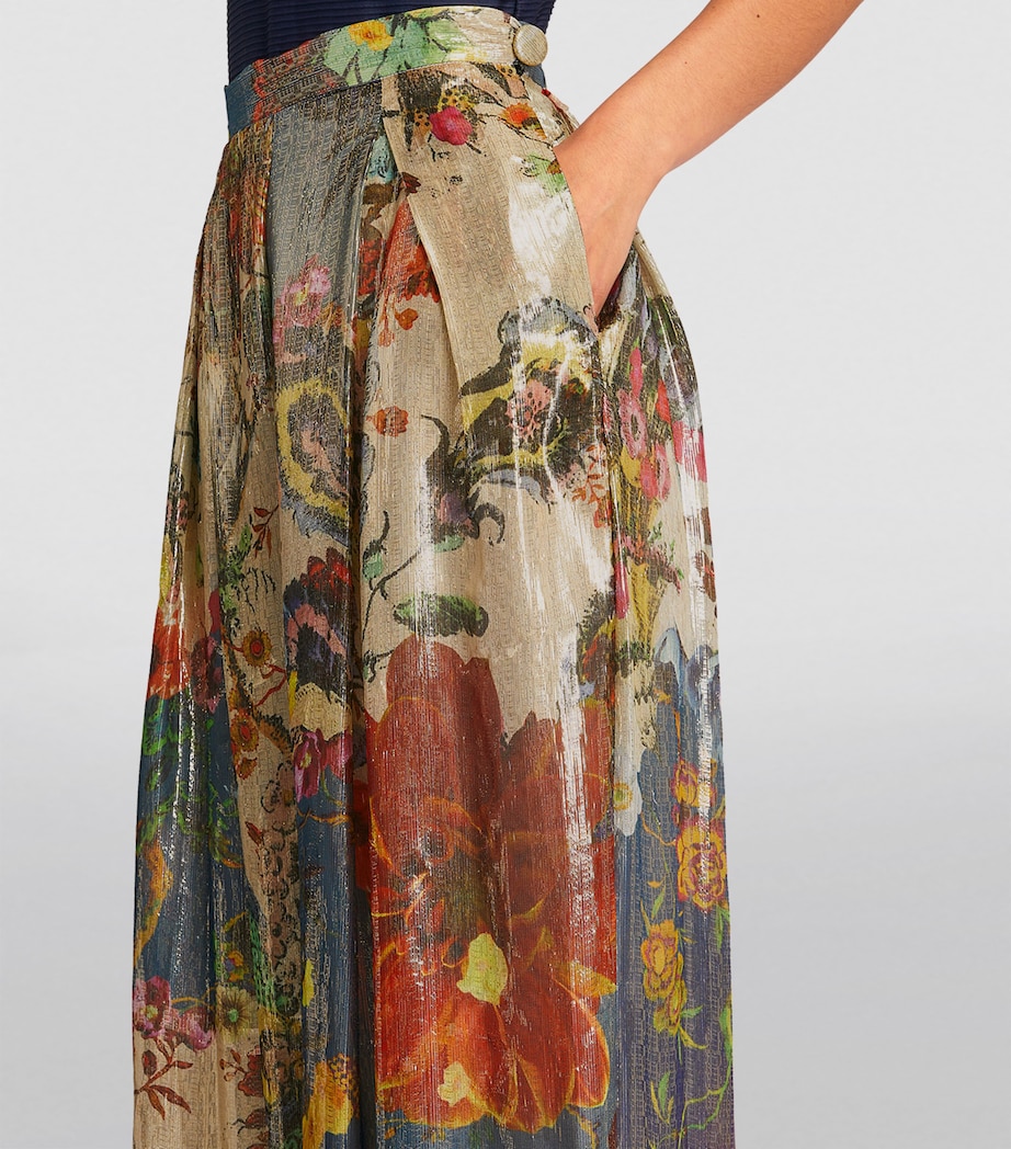 TORLOWEI Womens Silk Adora Trousers Okoye In Bloom Image 6