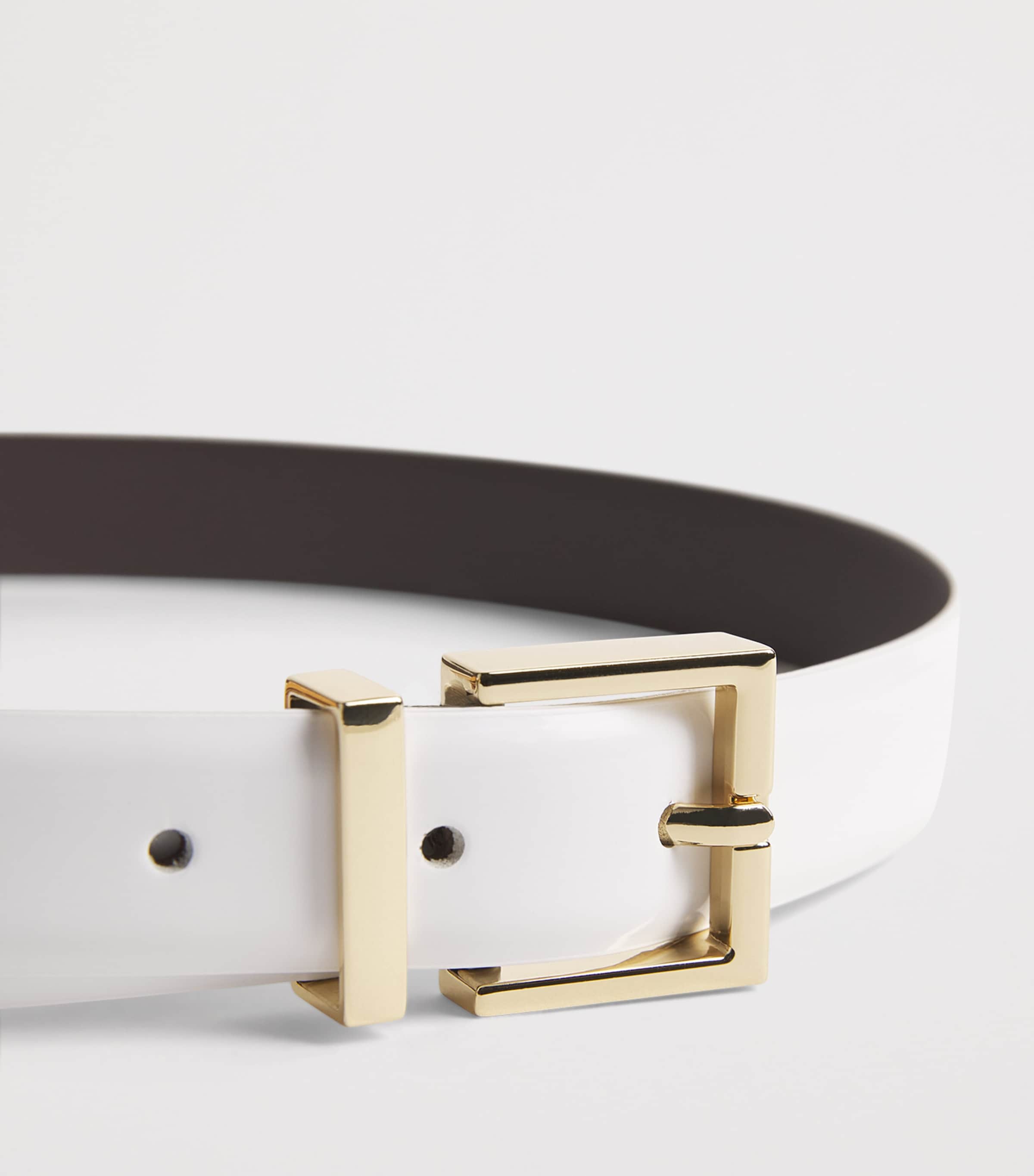 Leather Belt WHITE Image 5