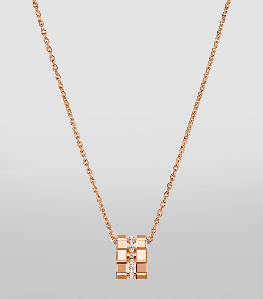 Rose Gold and Diamond Ice Cube Necklace 18K ROSE GOLD Image 3