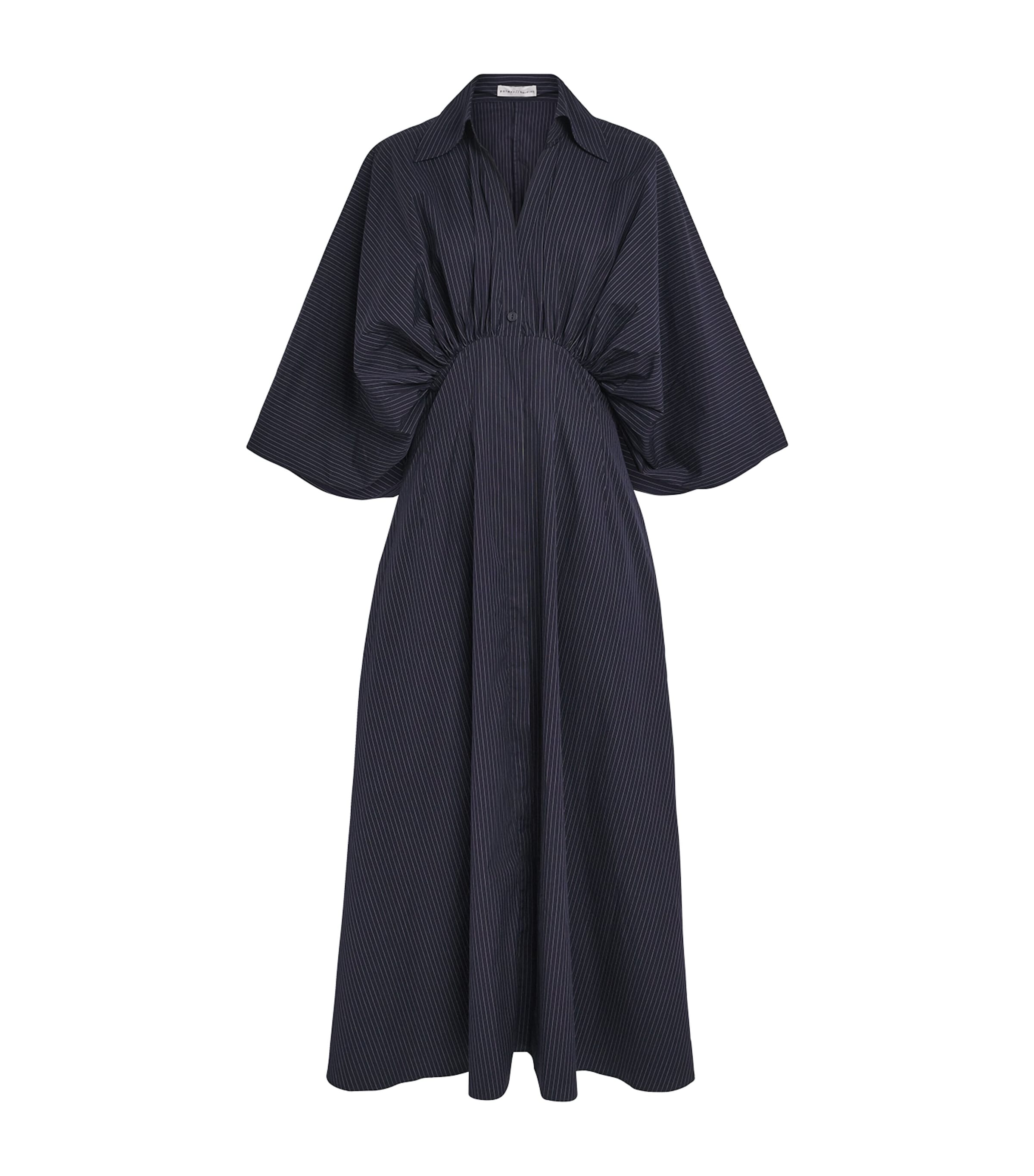 Palmer//Harding Cotton Stripe Resilient Maxi Shirt Dress Nav Nvy Cttn Pn Strp