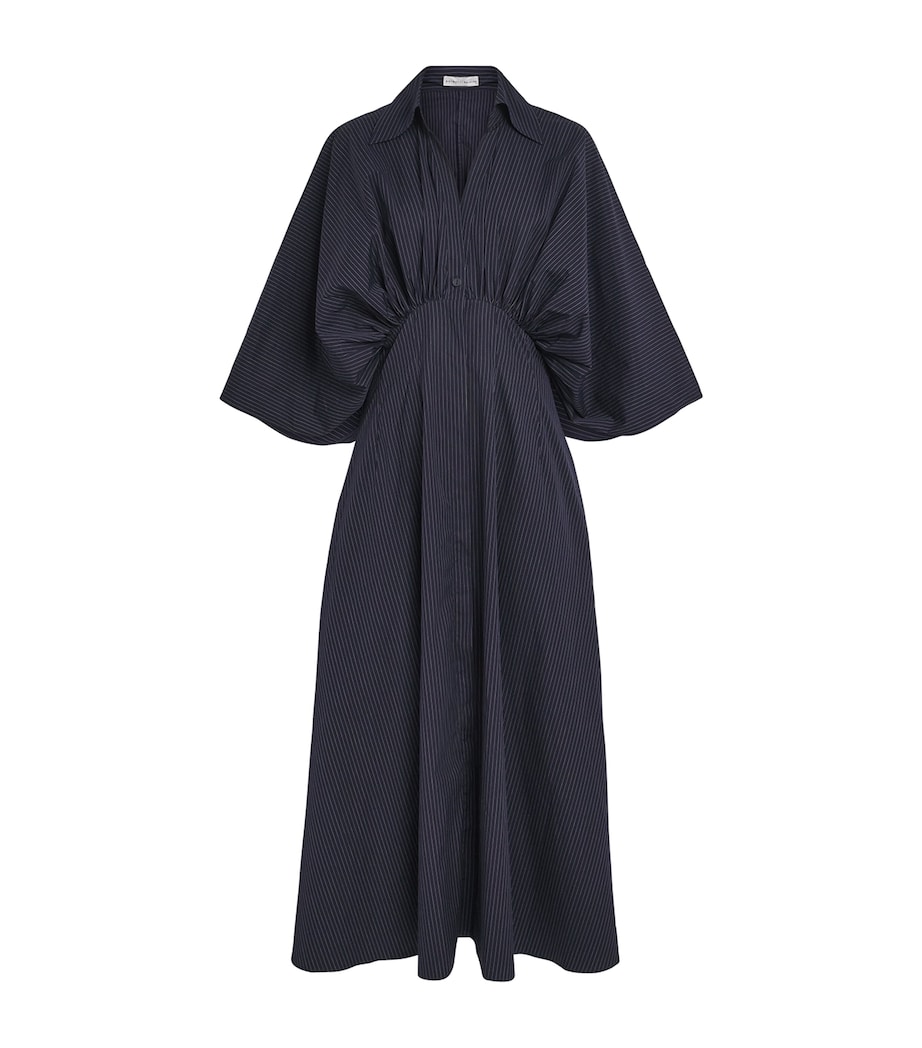 Palmer//Harding Womens Cotton Stripe Resilient Maxi Shirt Dress Nav Nvy Cttn Pn Strp Image 1