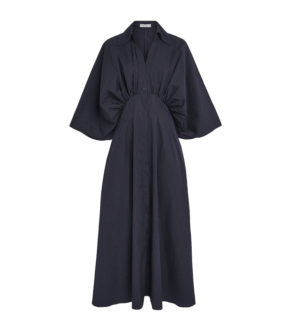 Palmer//Harding Cotton Stripe Resilient Maxi Shirt Dress Nav Nvy Cttn Pn Strp