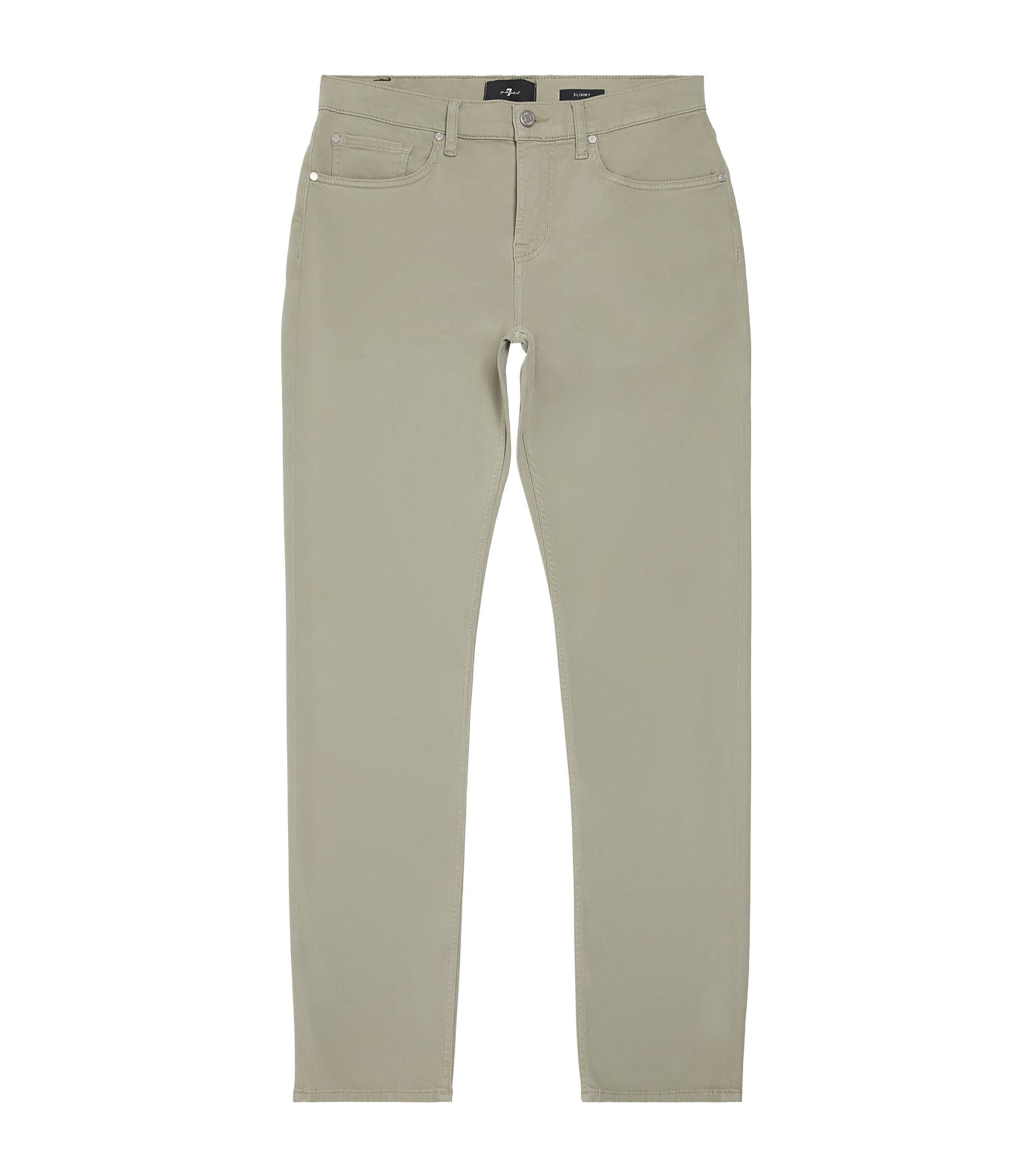 Shop 7 For All Mankind Slimmy Luxe Performance Stretch Sateen Jeans In Green
