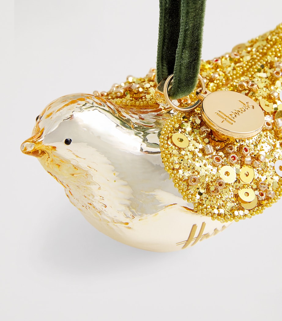 Embellished Bird Tree Decoration GOLD Image 2