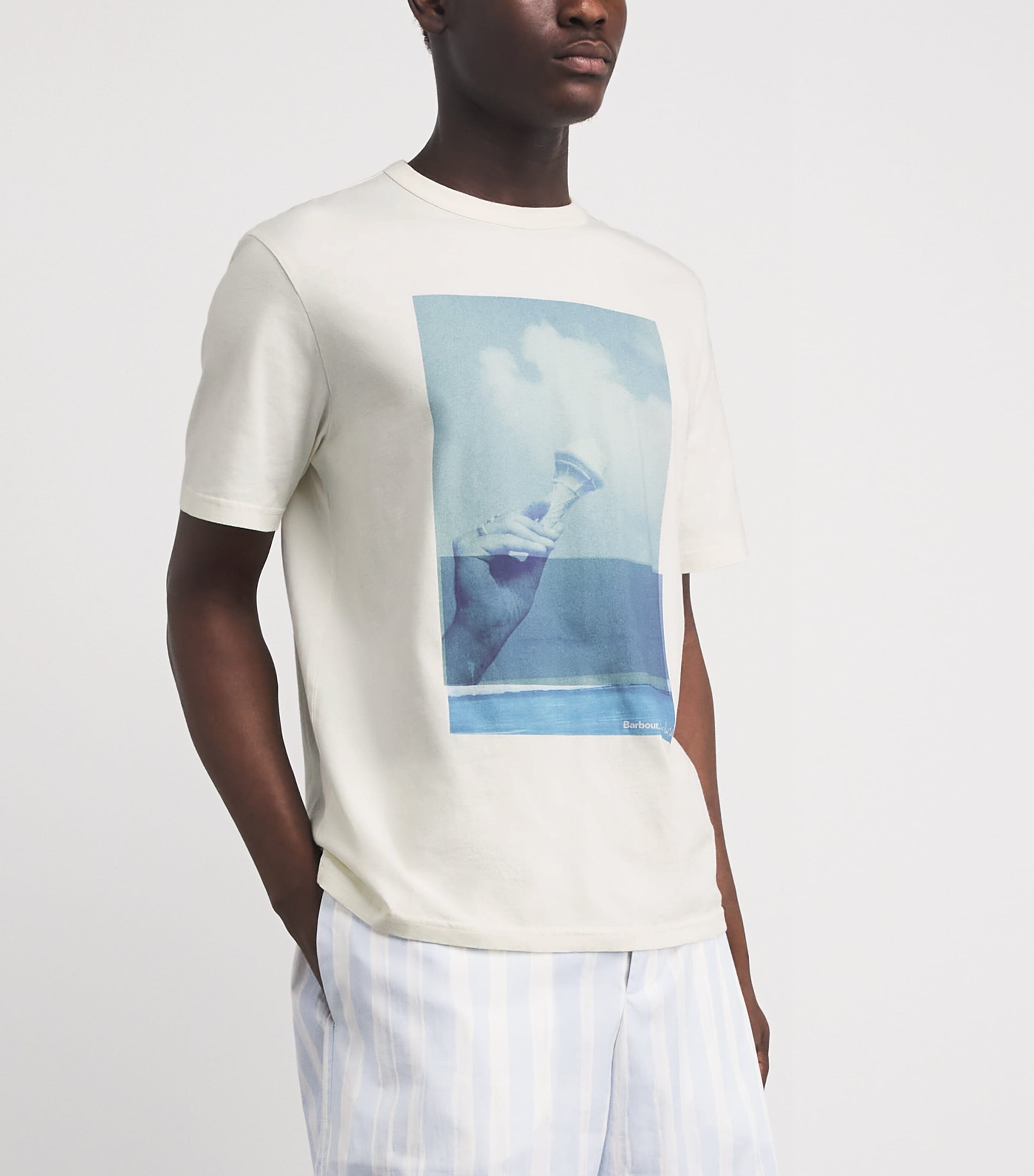 Barbour Mens x Paul Smith Ice Cream Scoop T-Shirt Whisper Image 4
