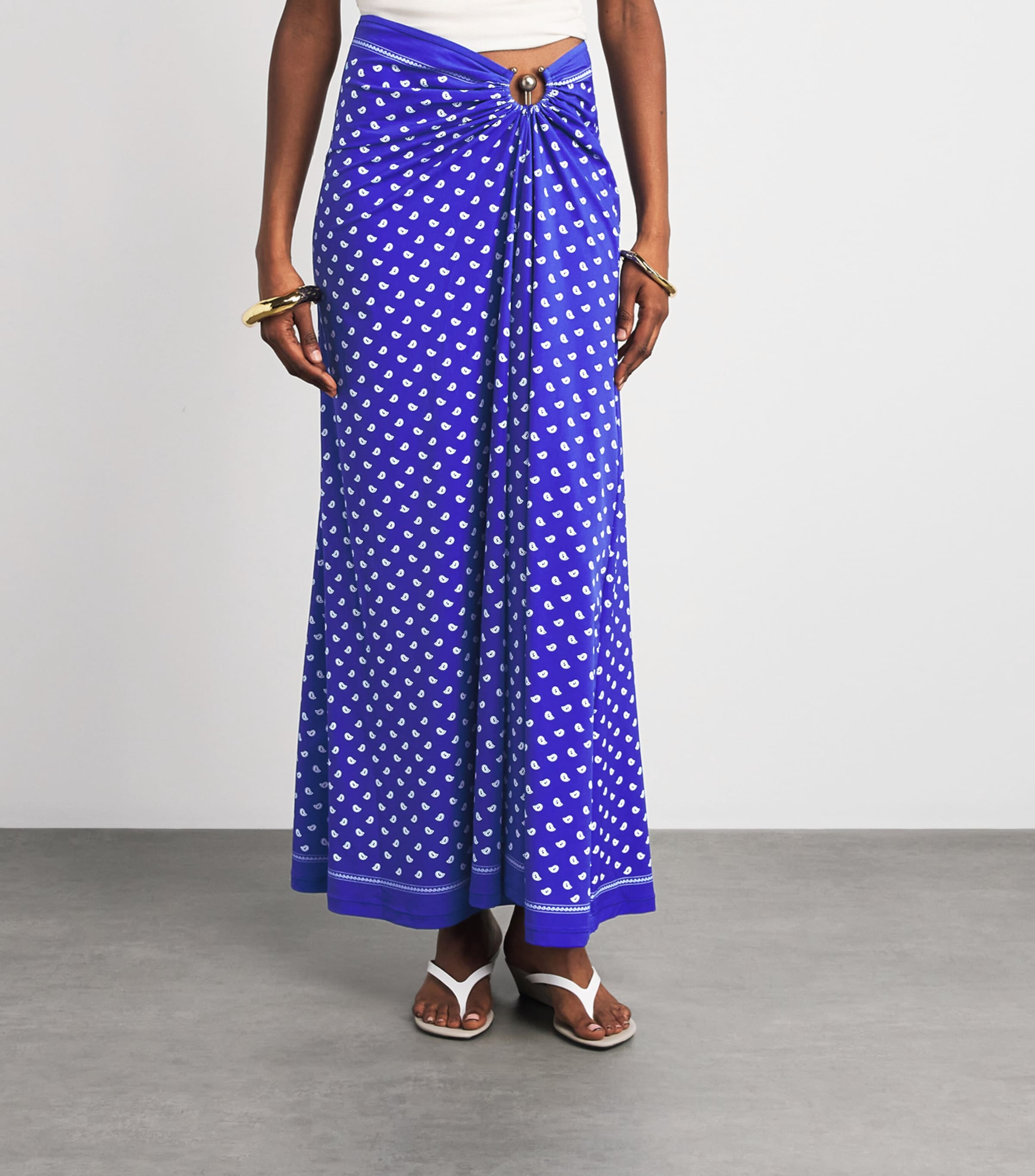 Christopher Esber Womens Bandana Orbit Maxi Skirt Indigo Bandana Print Image 4