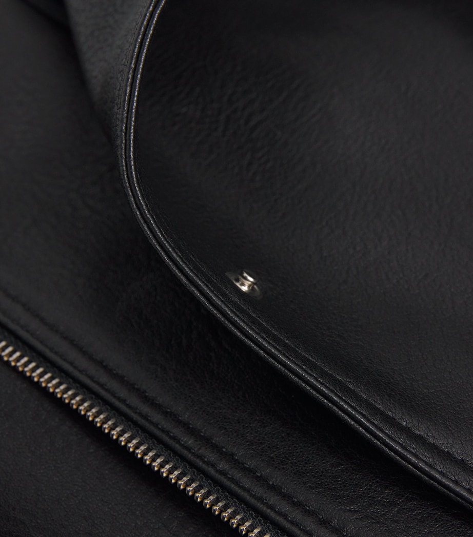 Leather Thalia Bomber Jacket BLACK Image 5