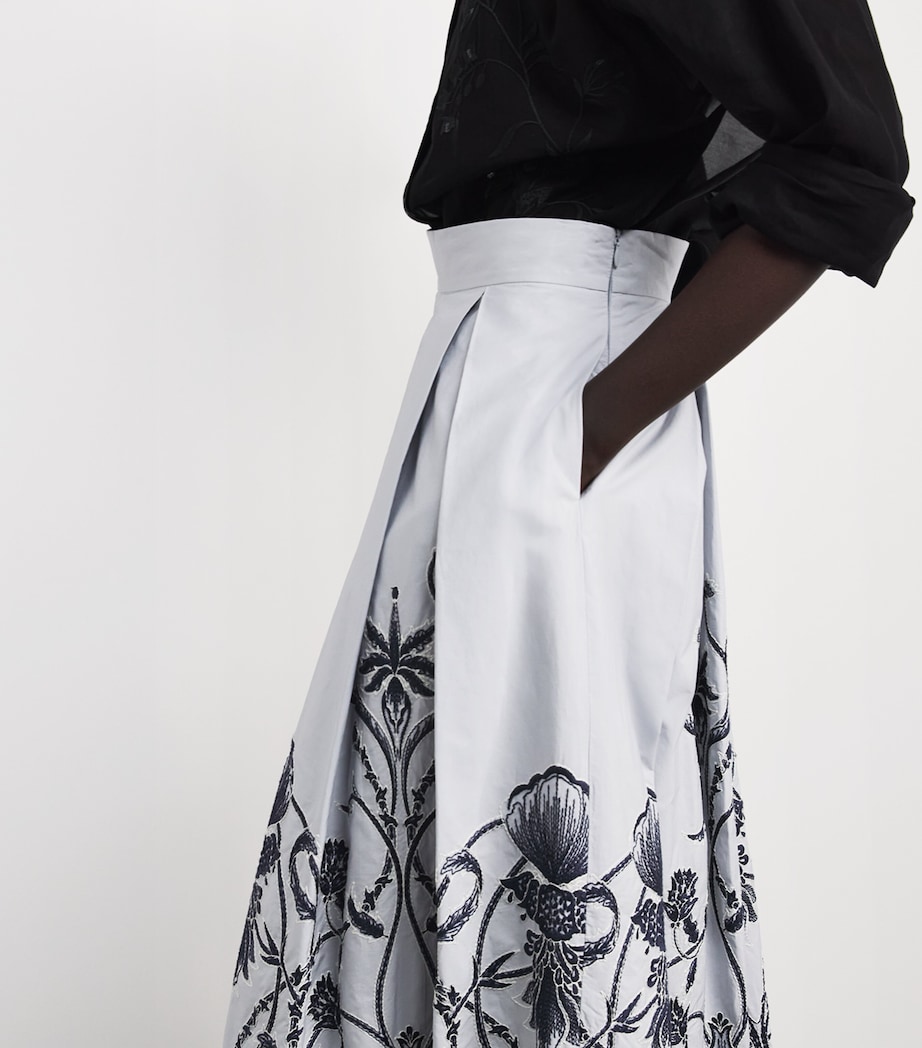 Eleventy Womens Cotton Embroidered Maxi Skirt Nuvola Image 3