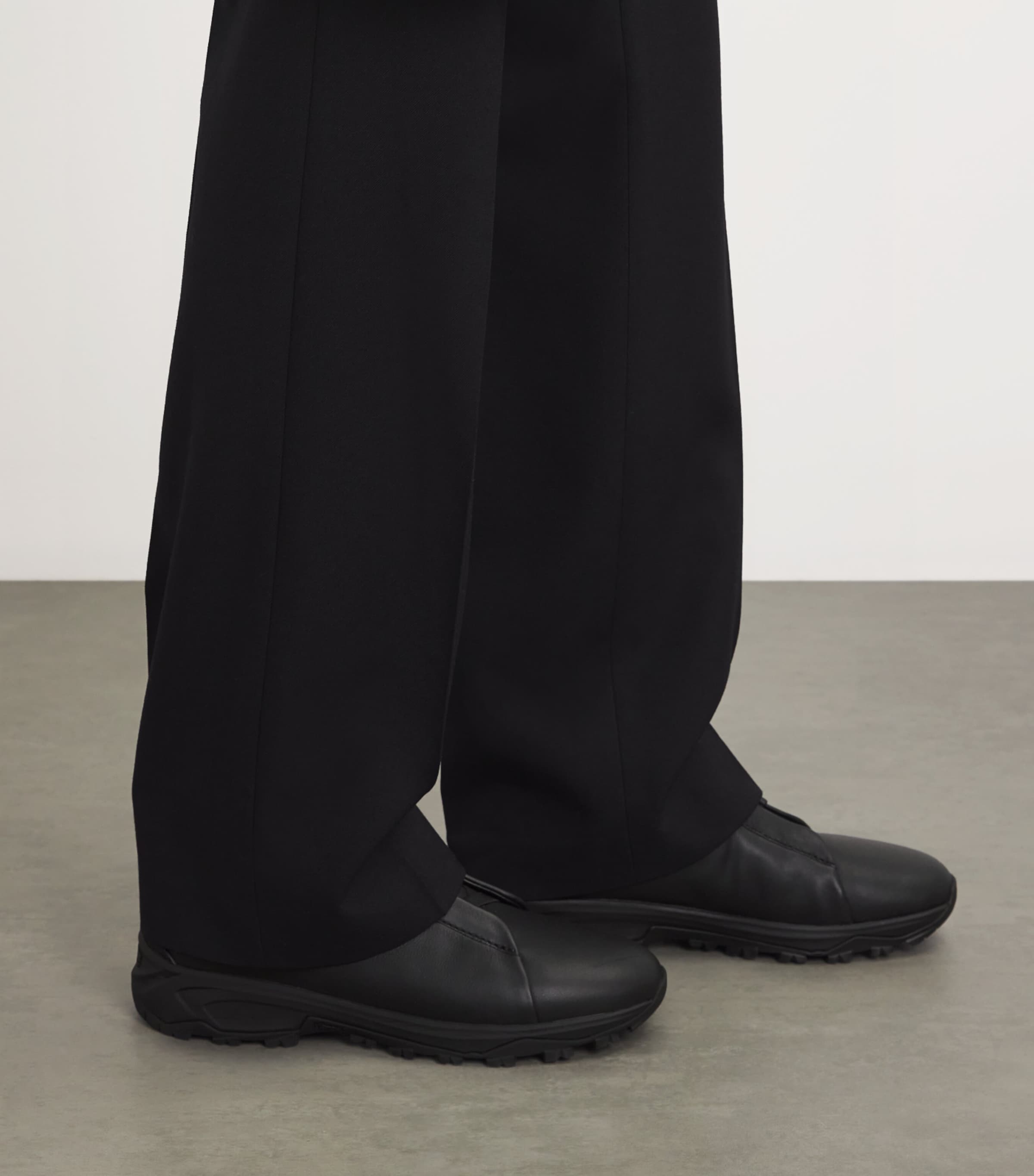 Leather Triple Stitch Vetta Sneakers BLACK Image 2