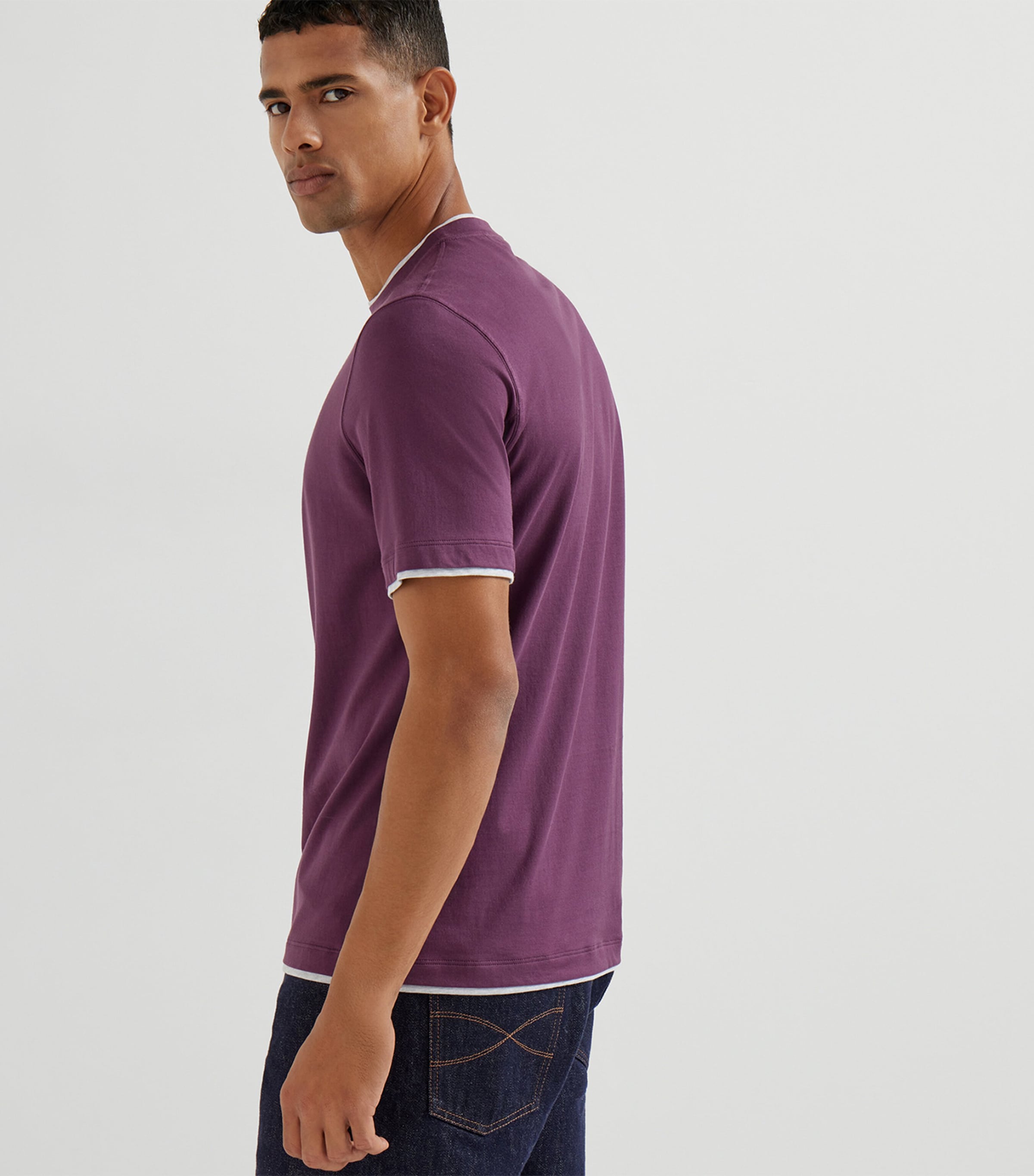 Cotton Faux-Layered T-Shirt CTF75 Image 3