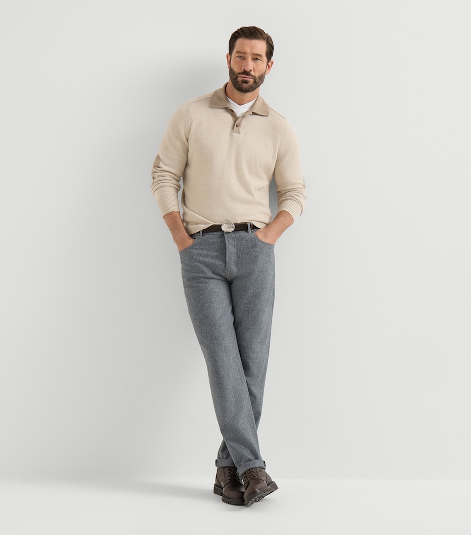 Brunello Cucinelli Mens Virgin Wool Flannel Tailored Trousers Image 4