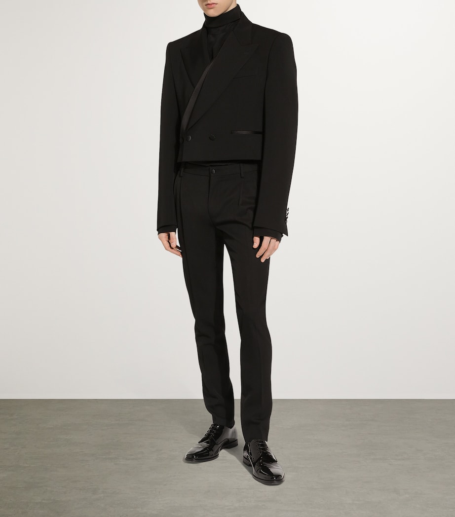 Double-Layer Double-Breasted Blazer N0000-BLACK Image 2