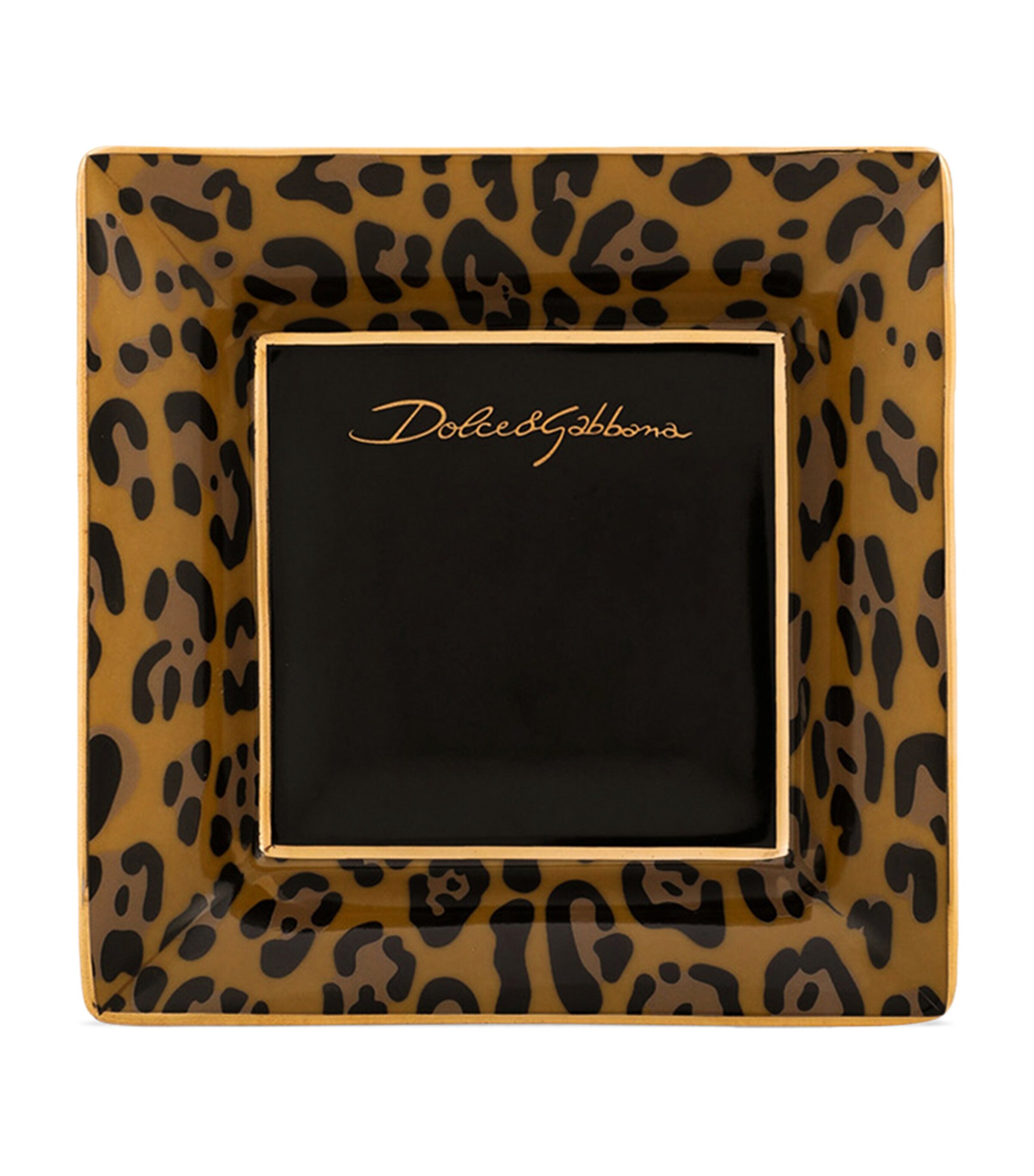 Dolce&Gabbana Casa Set of 3 Porcelain Leopard Decorative Square Plates (10cm) Leopardo Image 4