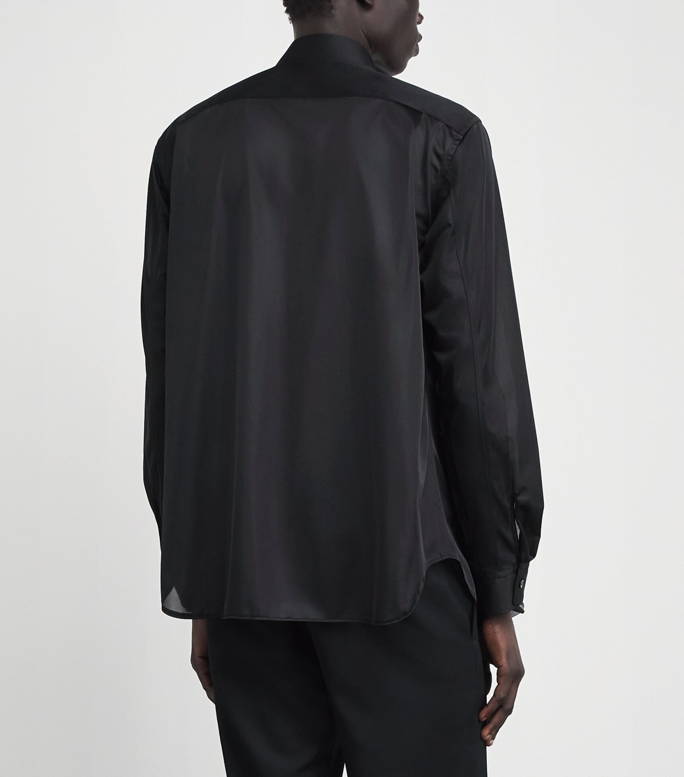 Comme Des Garçons Homme Plus Black Ruffled Zip-Detail Shirt