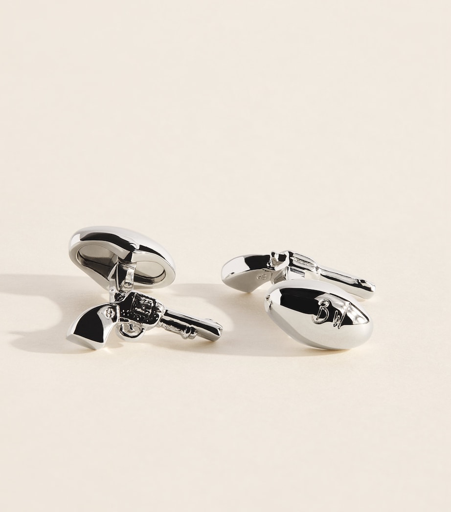 Babette Wasserman Rhodium-Plated Pistol Cufflinks Rhodium Image 1