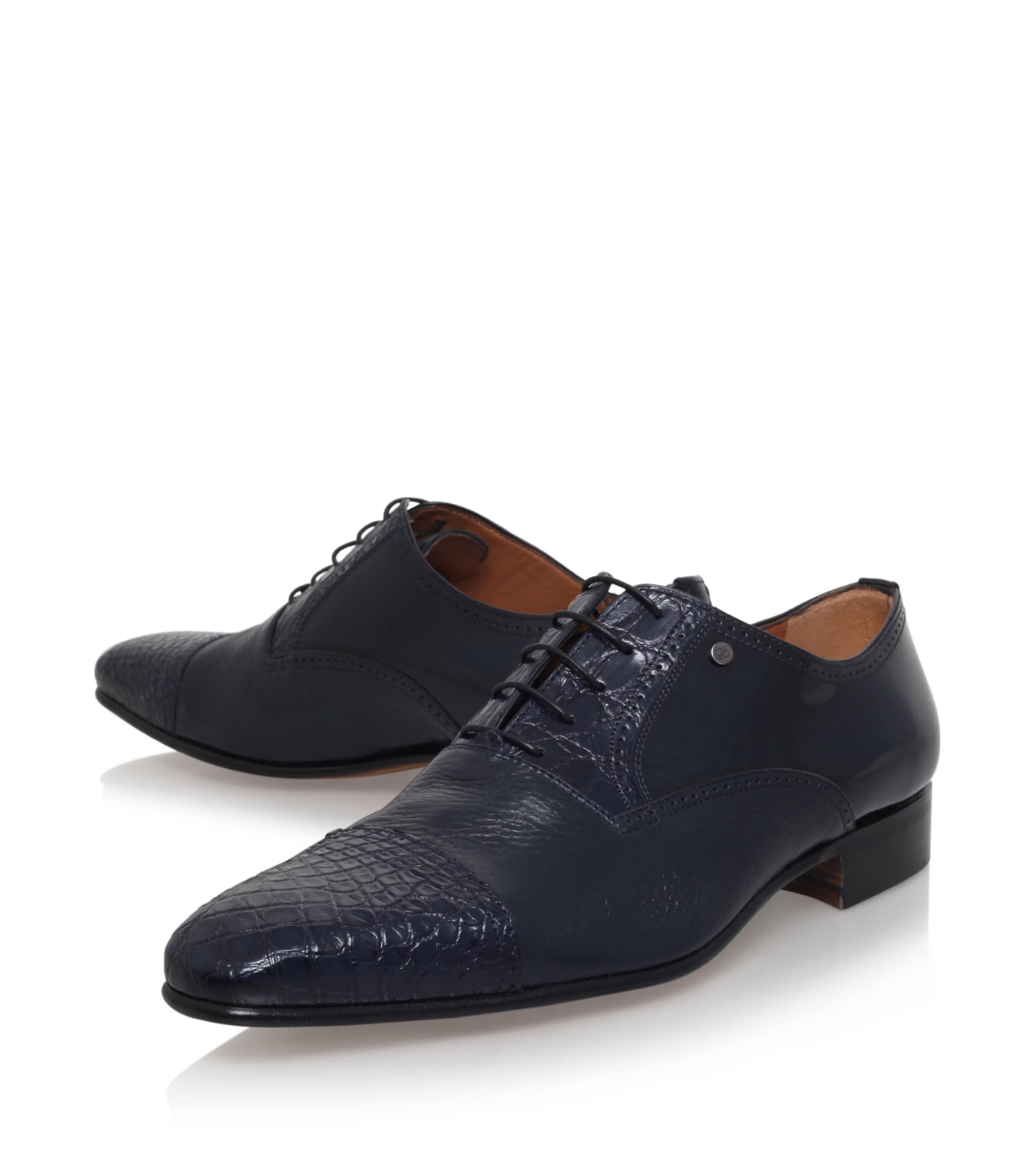 Crocodile Leather Oxford Shoes NAVY Image 4