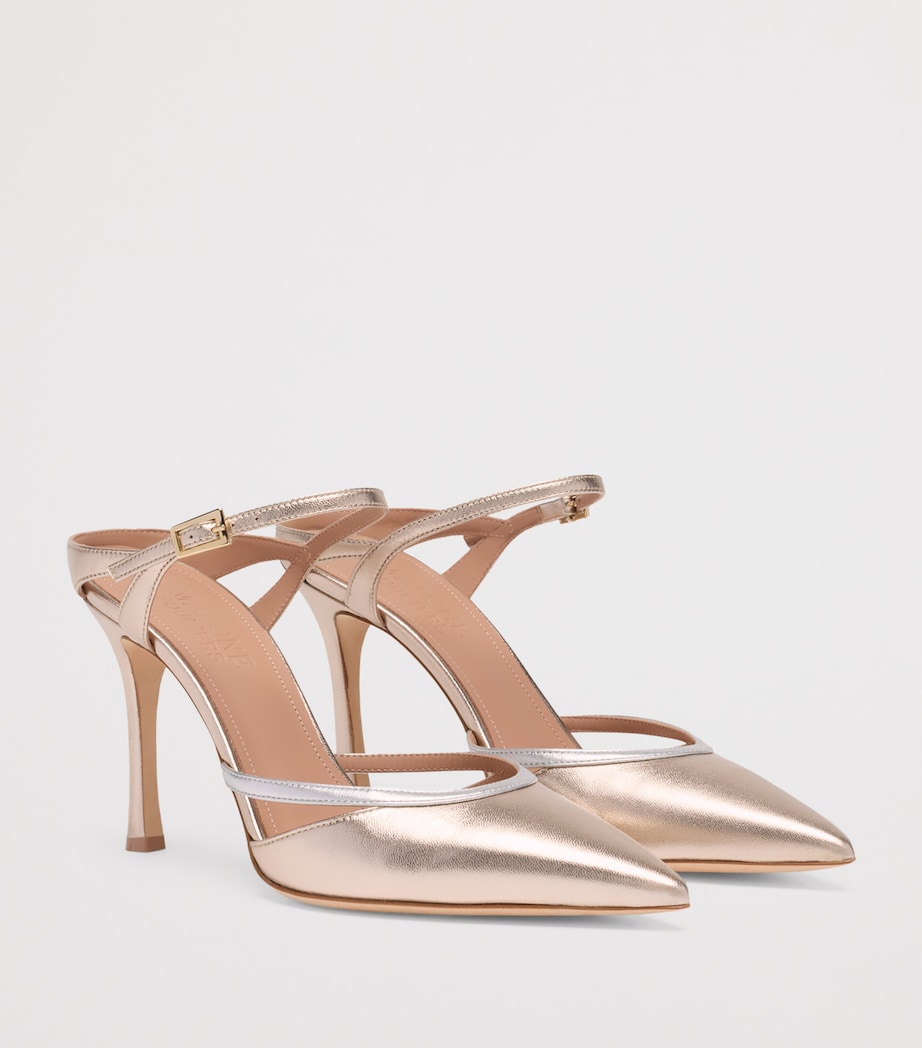 Malone Souliers Leather Yola Mules 90 Champagne Image 3