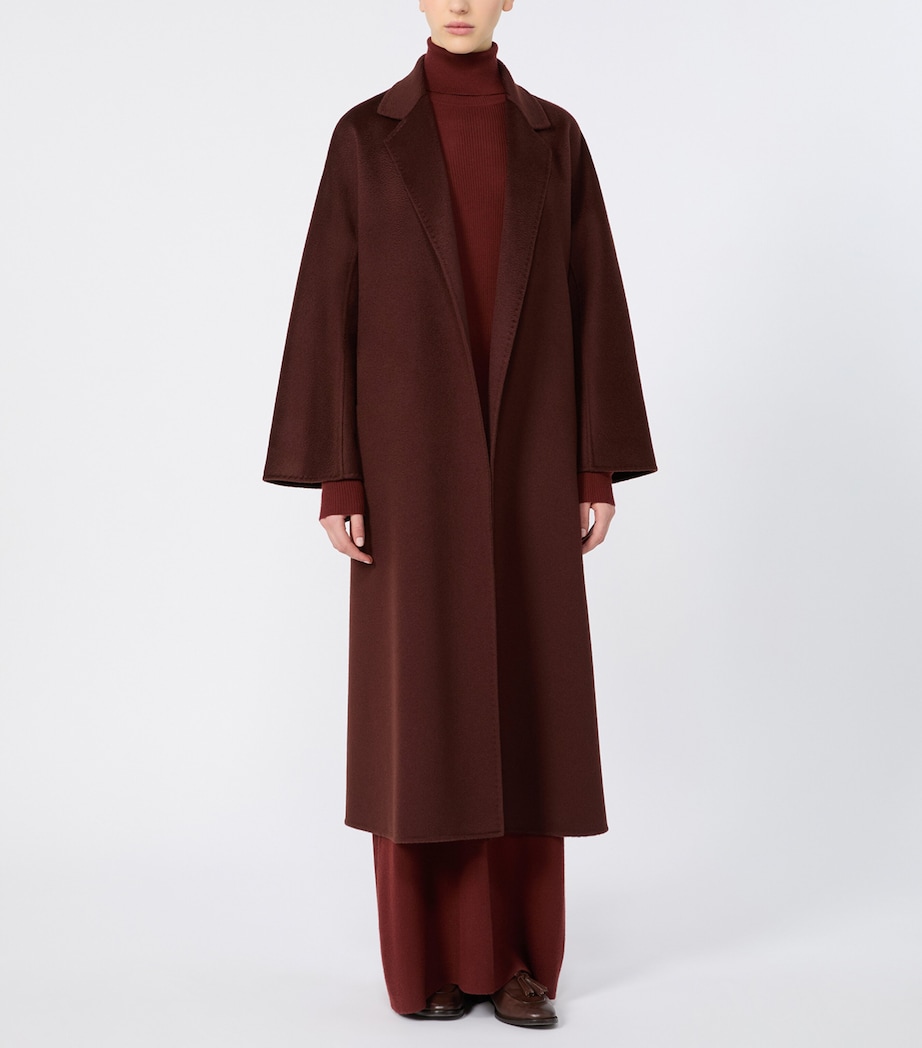 Max Mara Womens Cashmere Ludmilla Wrap Coat Brown Bordeaux Image 2