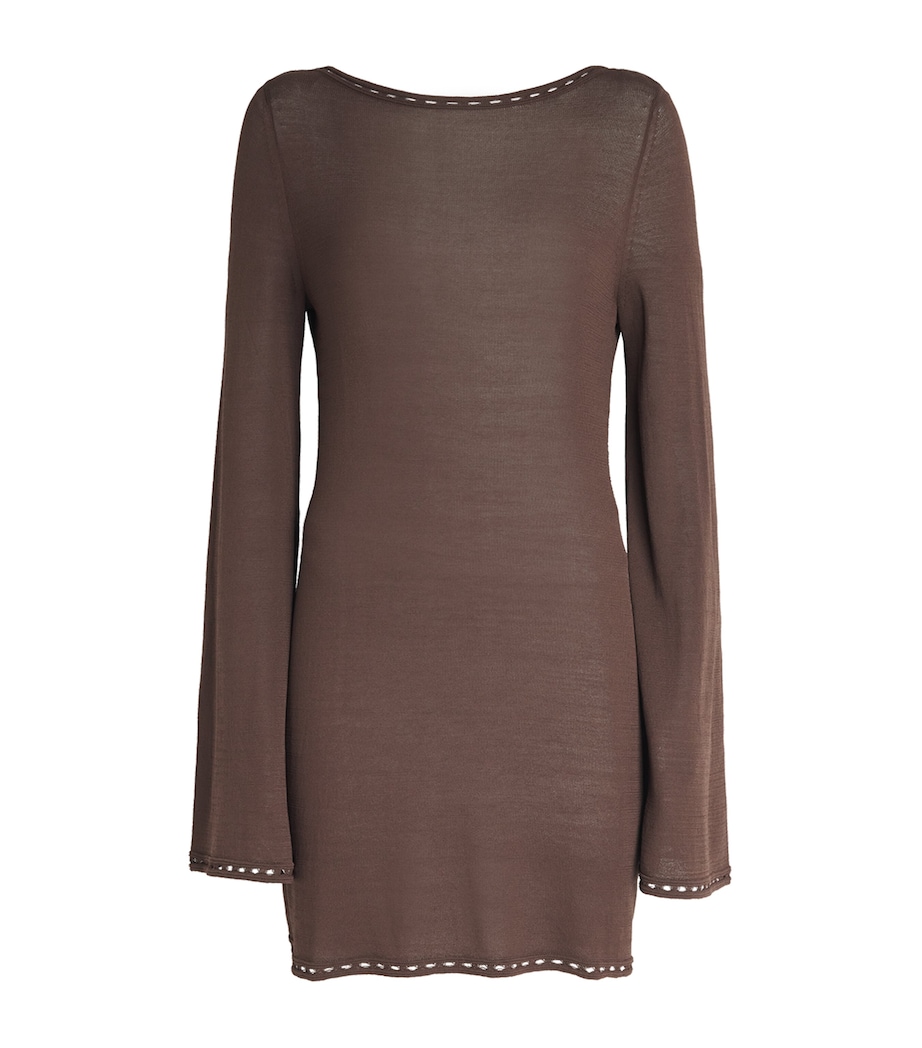 AWAY THAT DAY Womens Open-Back Mahe Mini Dress Espresso Image 1