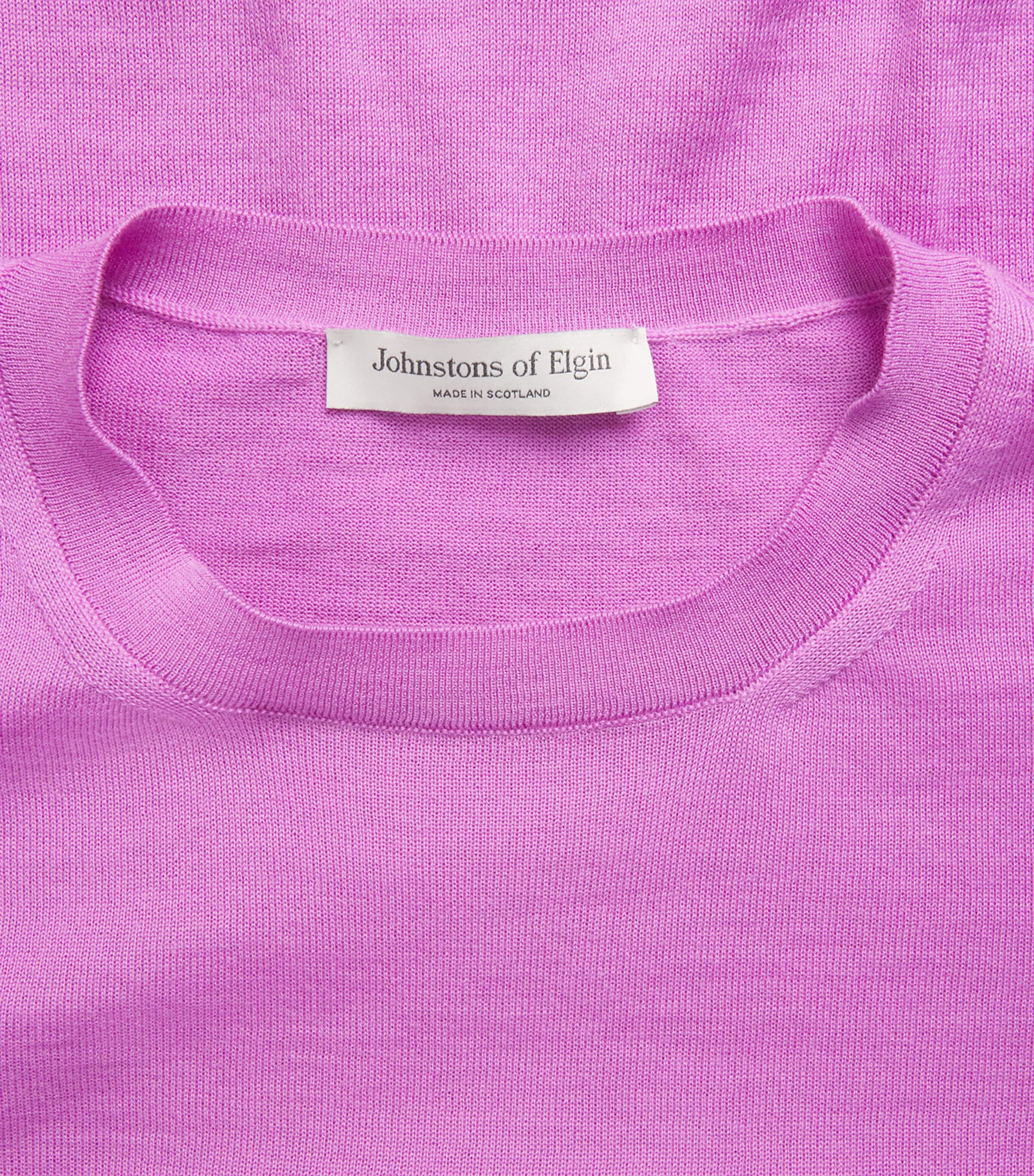 Johnstons Of Elgin Womens Cashmere Honor T-Shirt Wild Orchid Image 6
